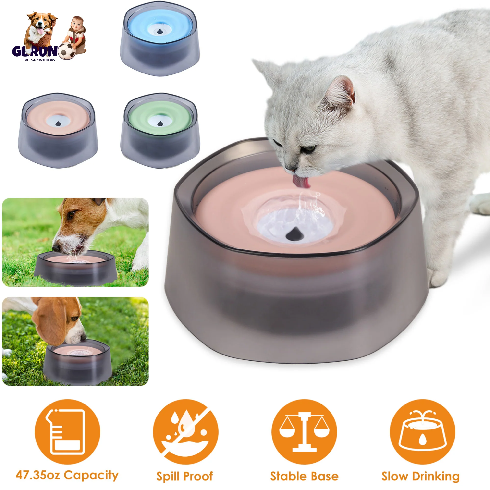 GBruno No Spill Dog Cat Water Bowl - Image 2