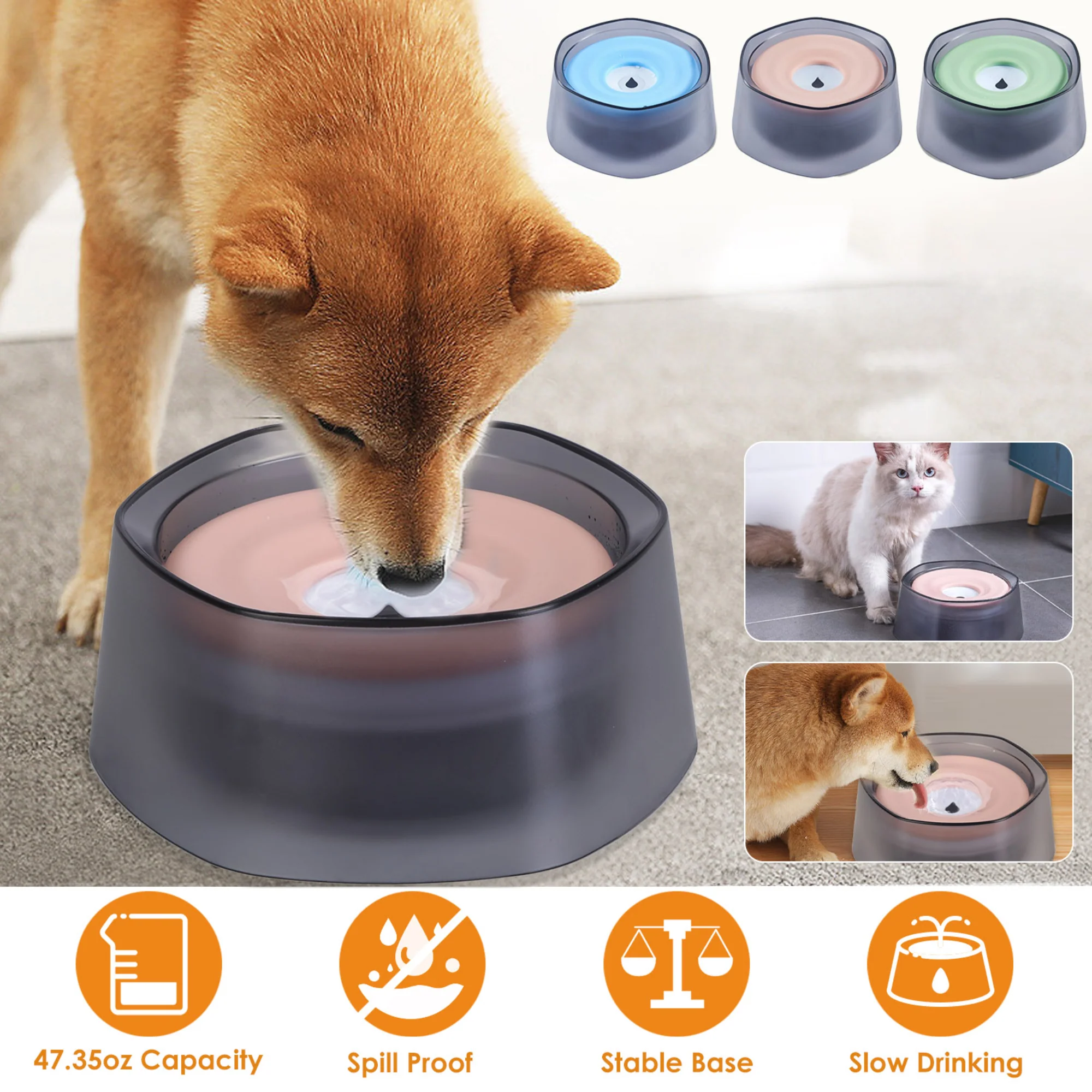 GBruno No Spill Dog Cat Water Bowl - Image 3