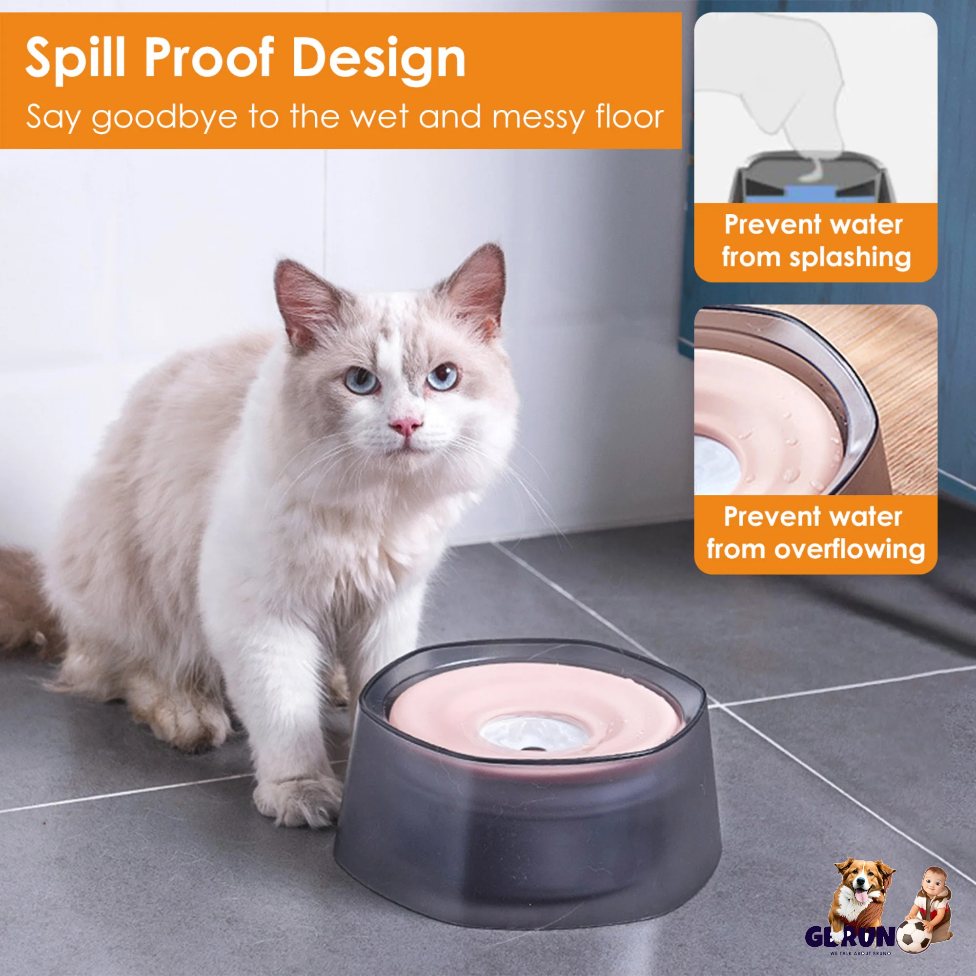 GBruno No Spill Dog Cat Water Bowl - Image 4