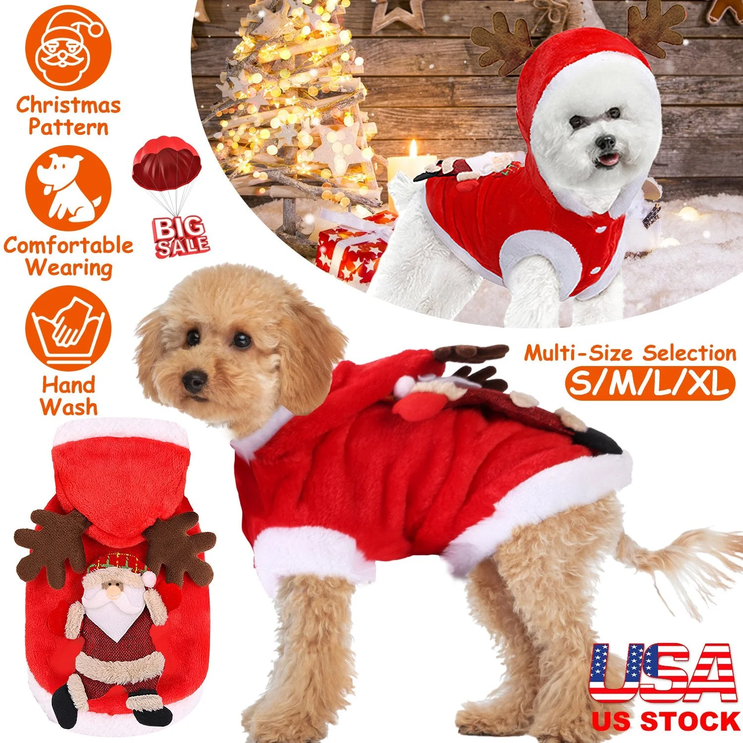 GBruno Pet Christmas Clothes Santa Claus - Image 3