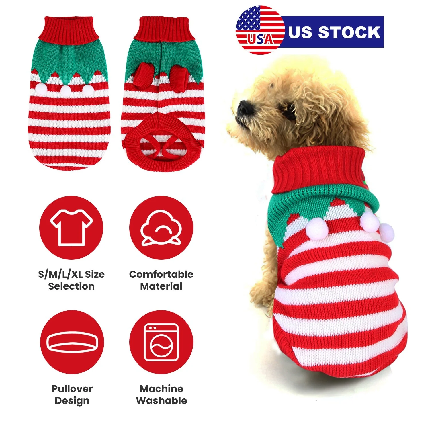GBruno Pet Christmas Turtleneck Sweater - Image 2