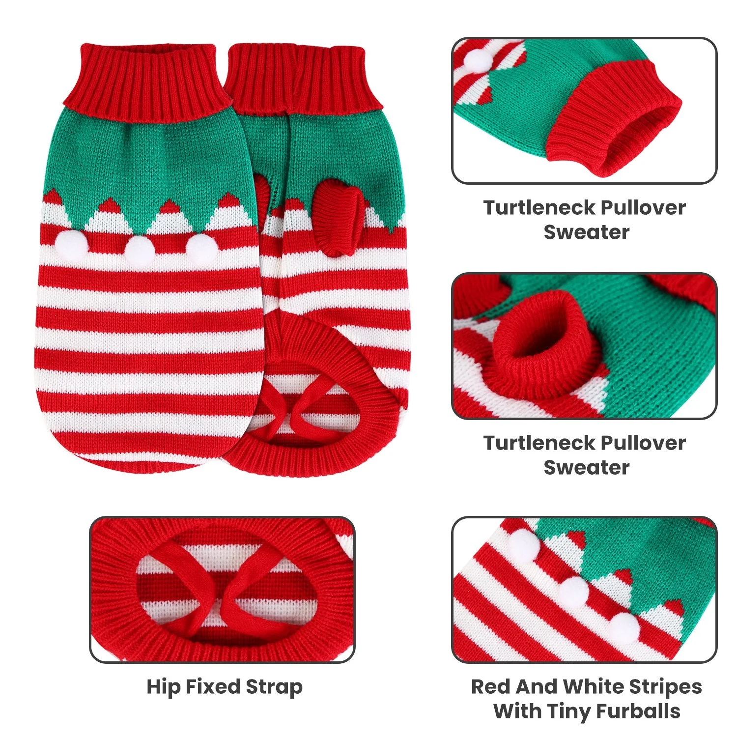 GBruno Pet Christmas Turtleneck Sweater - Image 3