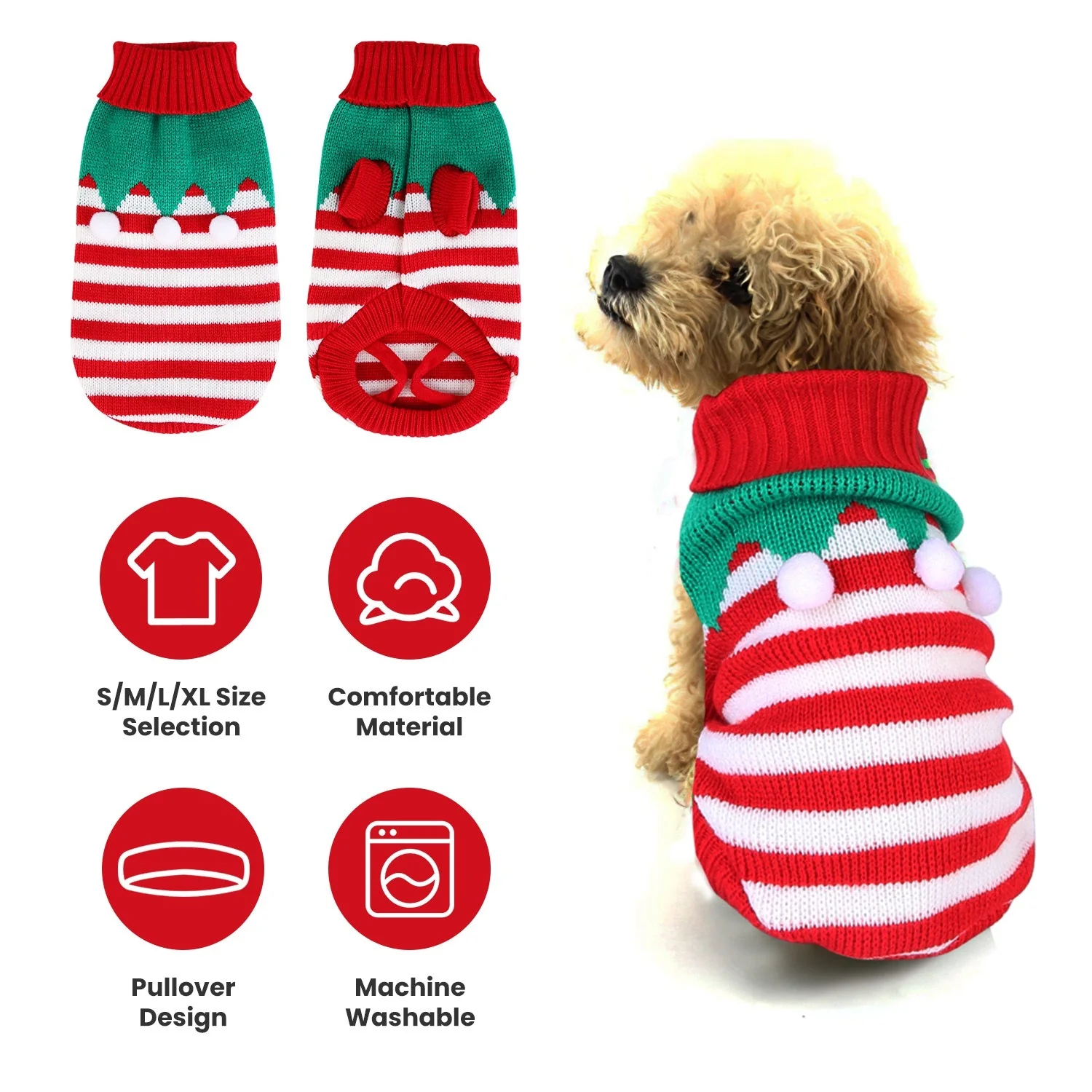 GBruno Pet Christmas Turtleneck Sweater - Image 2