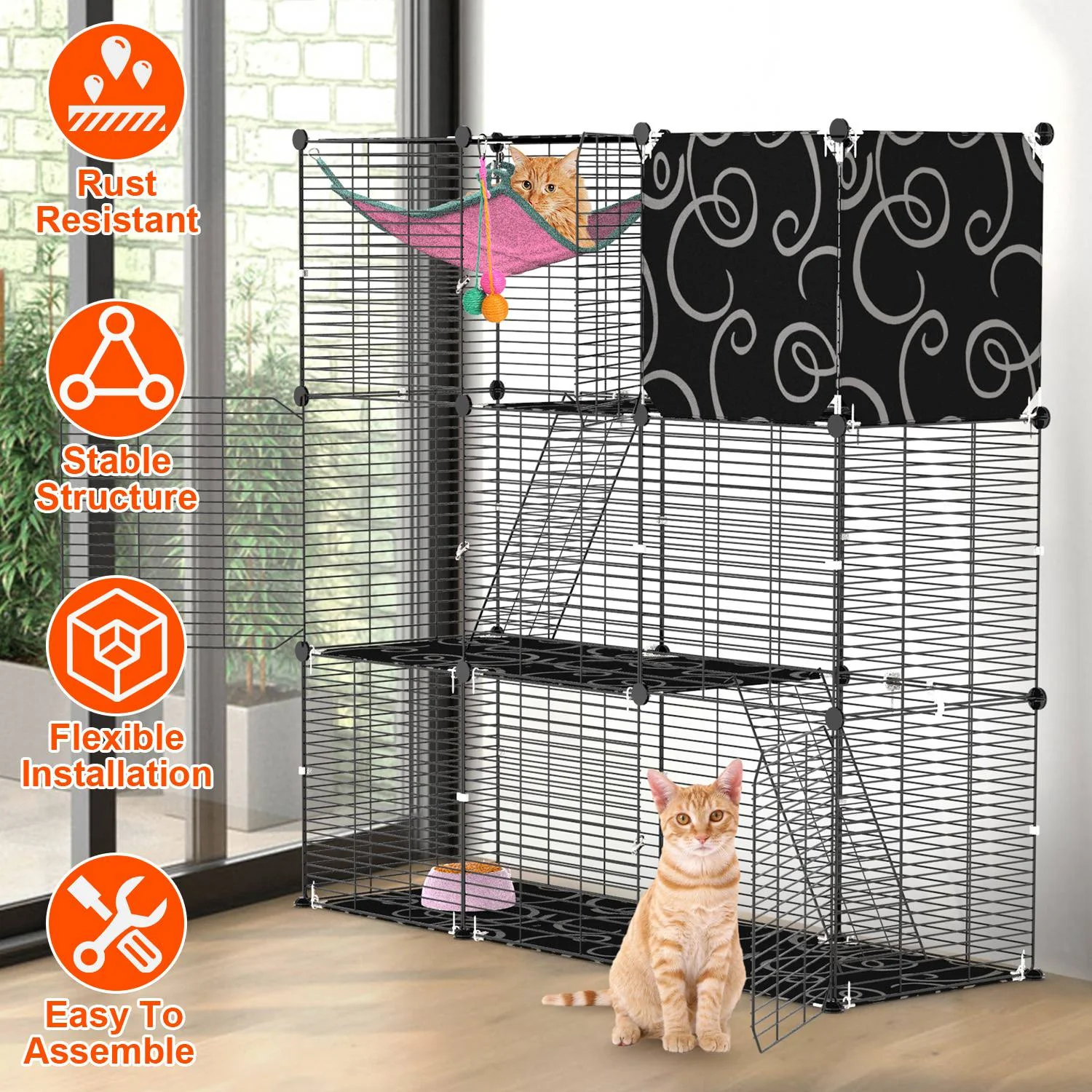 GBruno Playpen With Hammock Toy Ball Ladder - Image 2