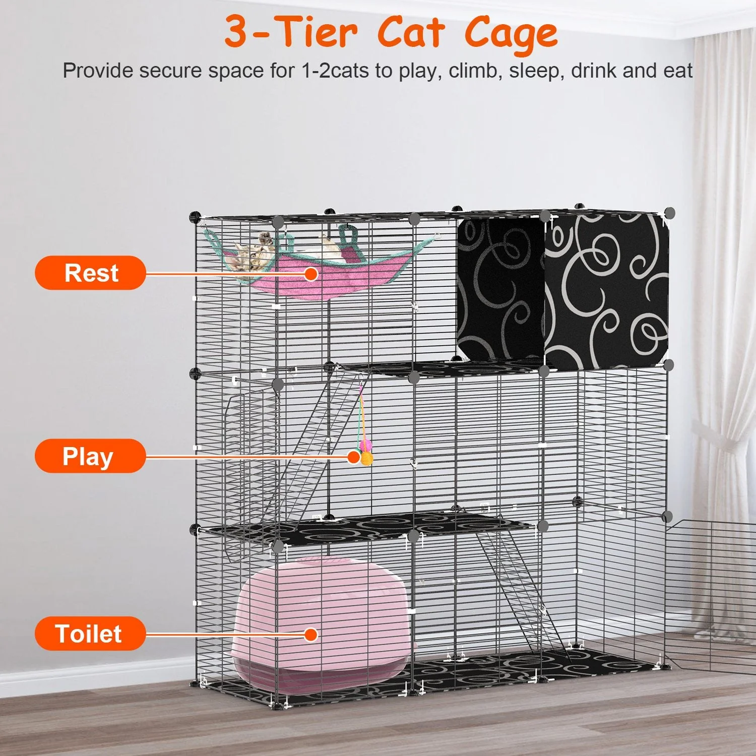 GBruno Playpen With Hammock Toy Ball Ladder - Image 3