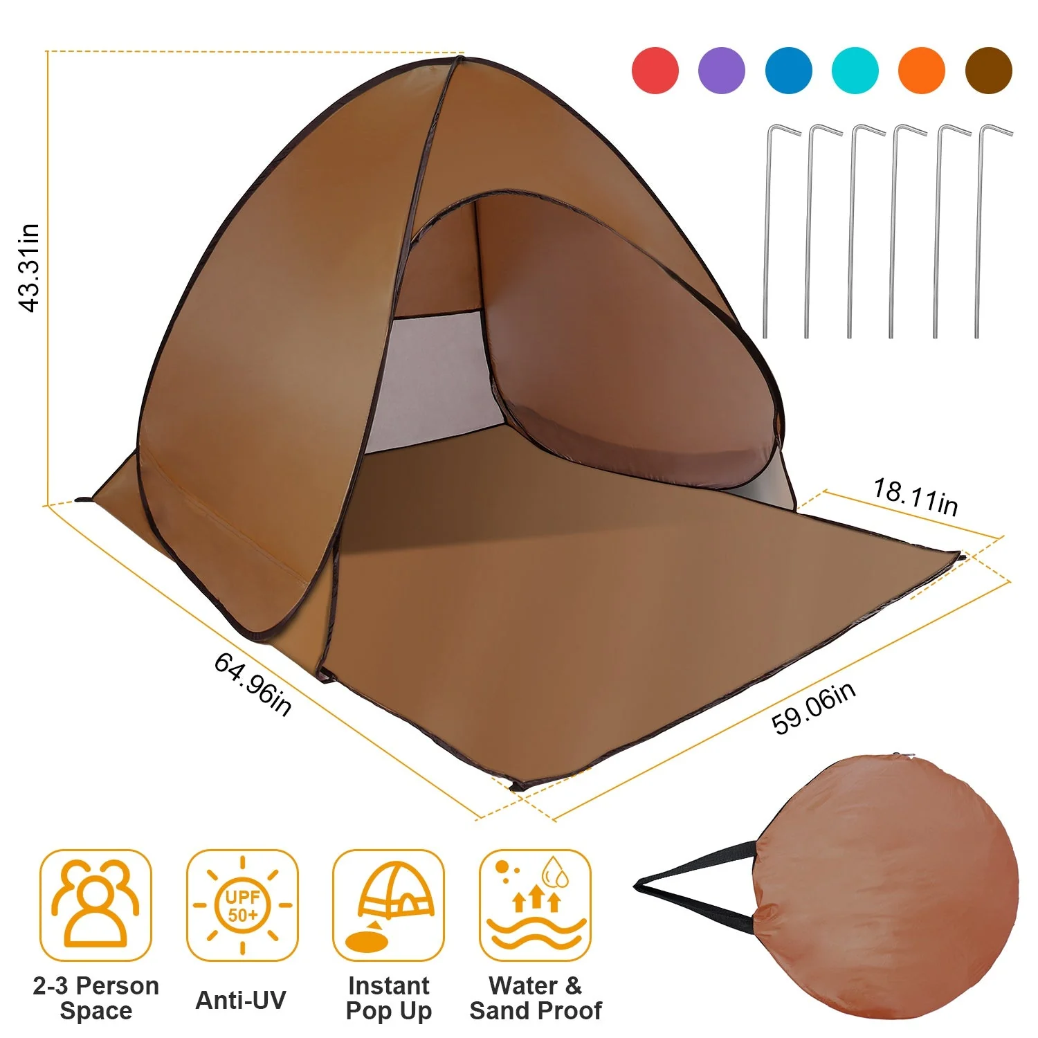 GBruno Pop Up Beach Tent - Image 2