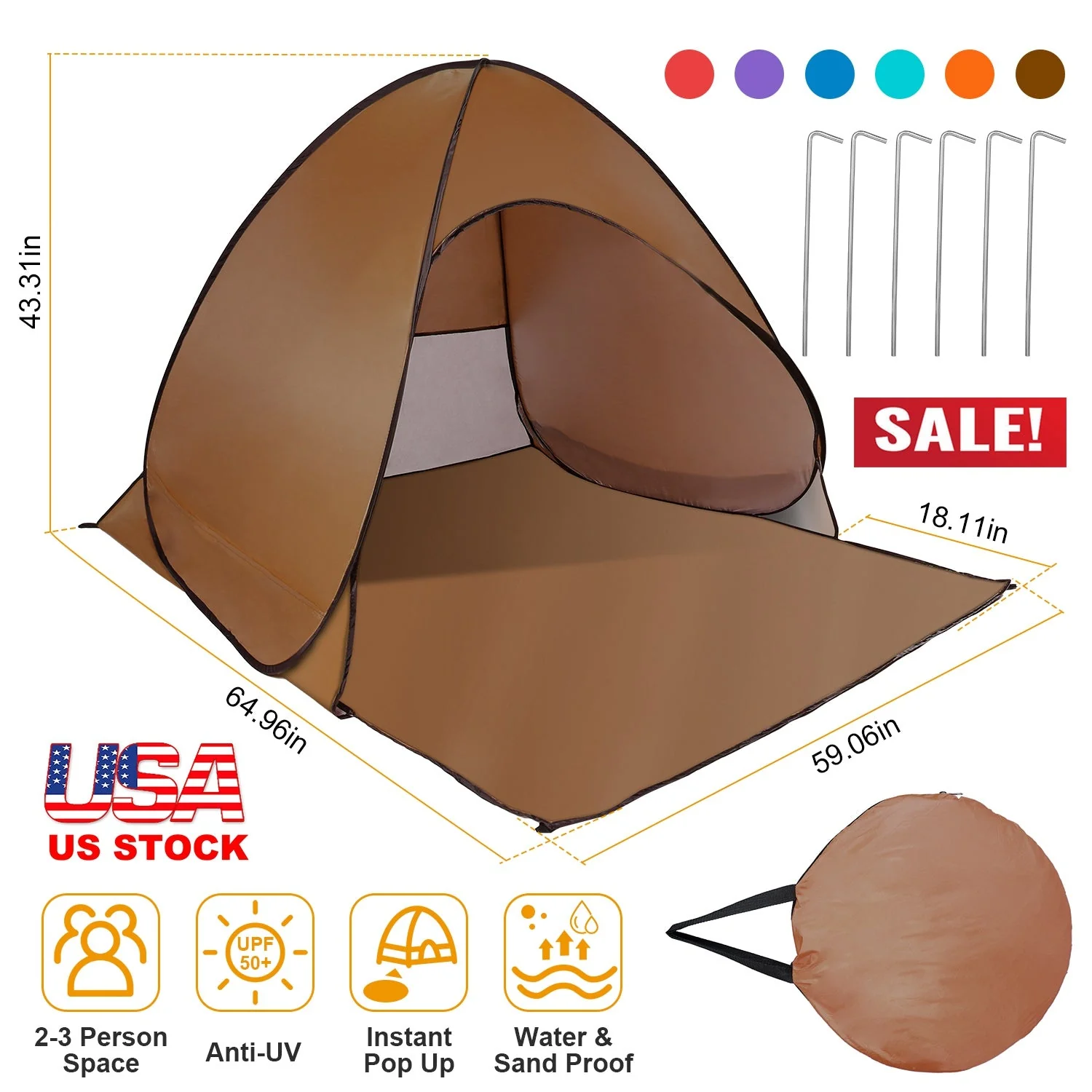 GBruno Pop Up Beach Tent - Image 4