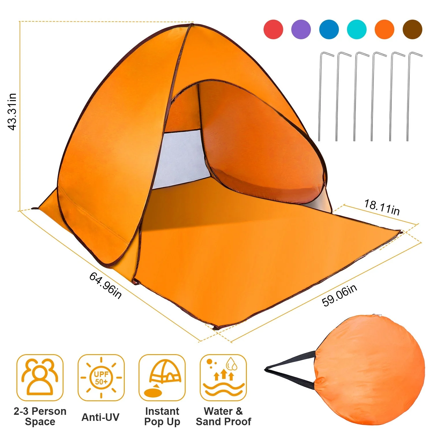 GBruno Pop Up Beach Tent - Image 2