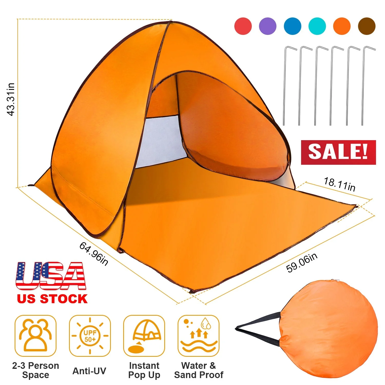 GBruno Pop Up Beach Tent - Image 3