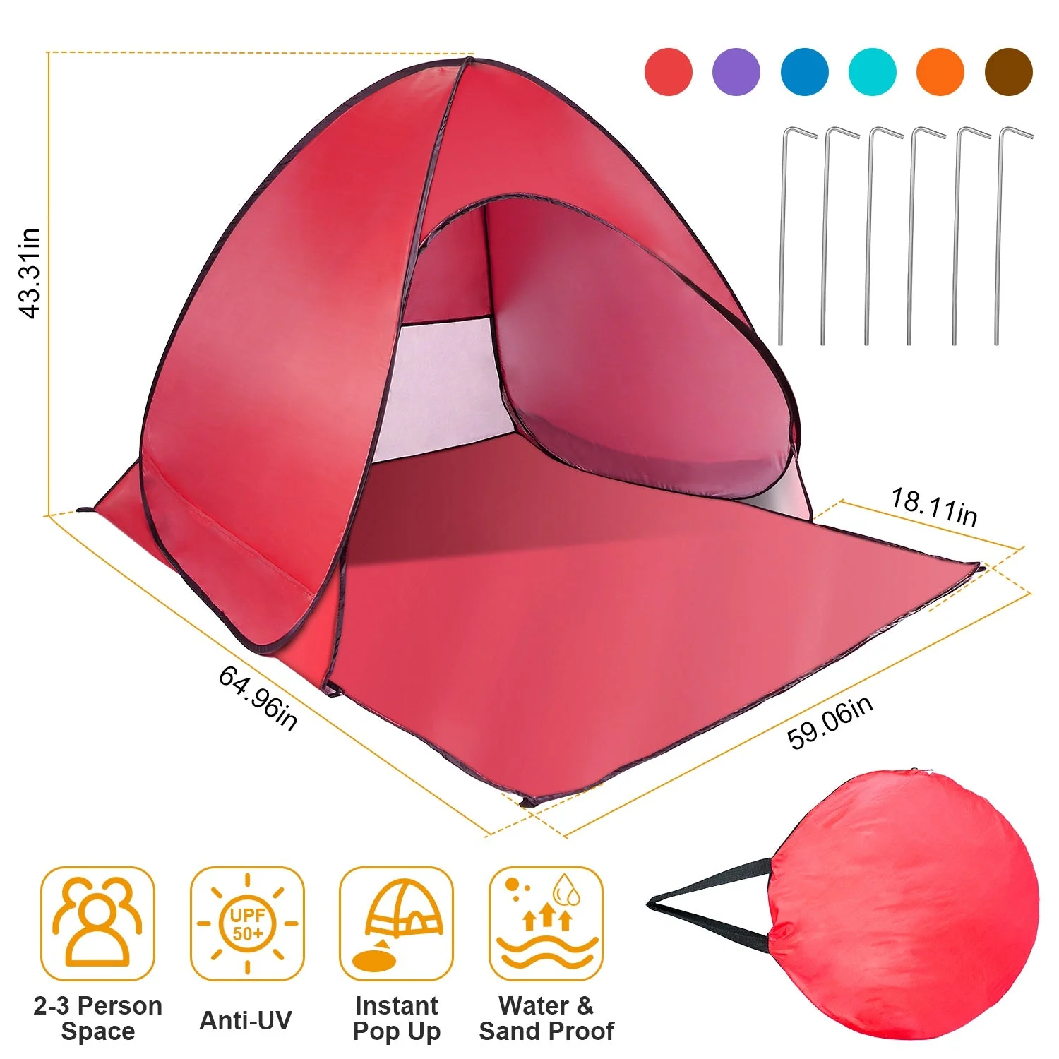 GBruno Pop Up Beach Tent - Image 2