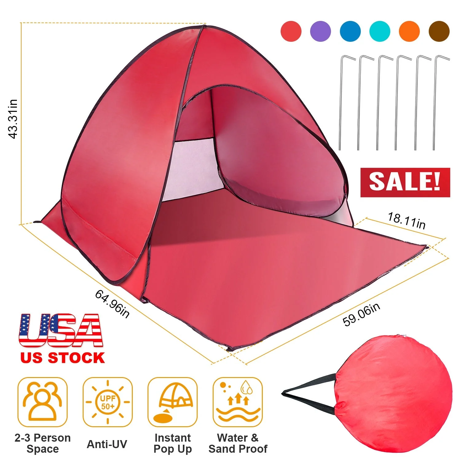 GBruno Pop Up Beach Tent - Image 3