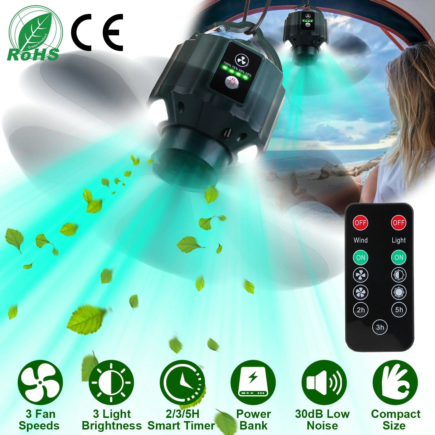 GBruno Portable Camping Ceiling Fan - Image 2