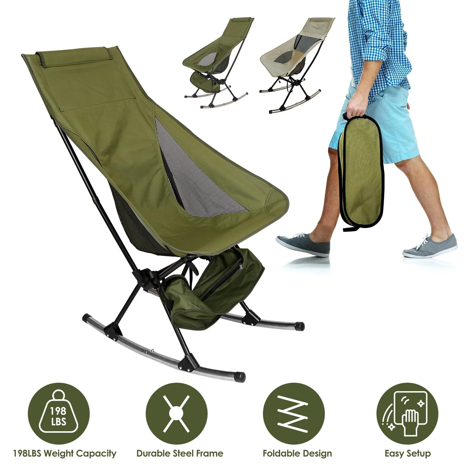 GBruno Portable Camping Rocking Chair - Image 2