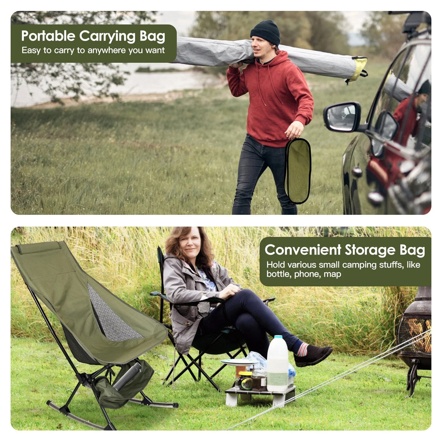 GBruno Portable Camping Rocking Chair - Image 3