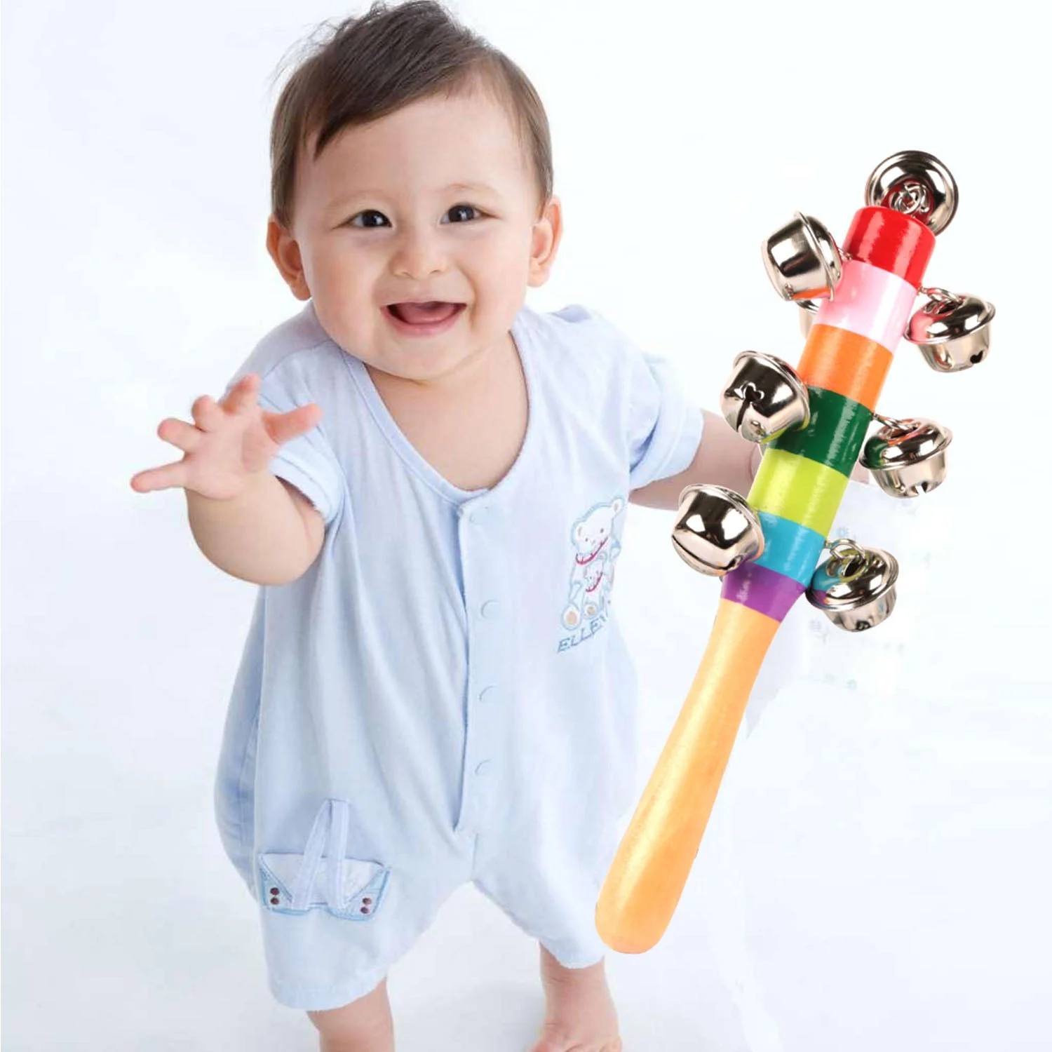GBruno Rainbow Color Wooden Handbell - Image 5