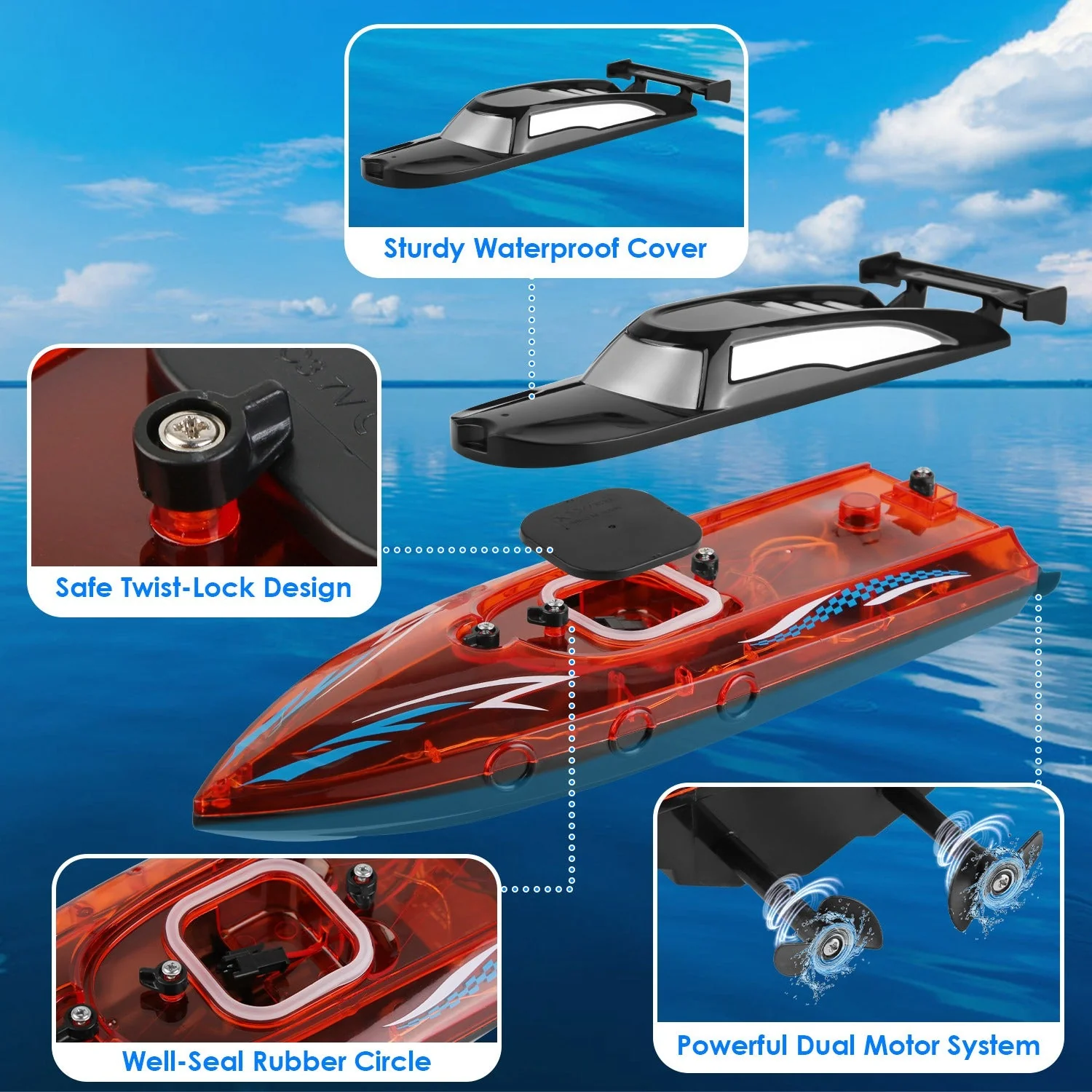 GBruno RC Boat With Colorful LED Light - Image 2
