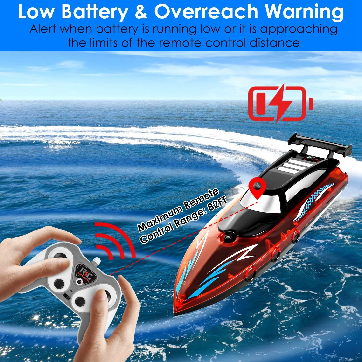 GBruno RC Boat With Colorful LED Light - Image 4