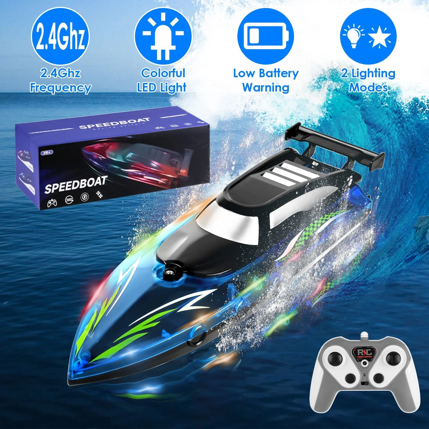 GBruno RC Boat With Colorful LED Light - Image 6