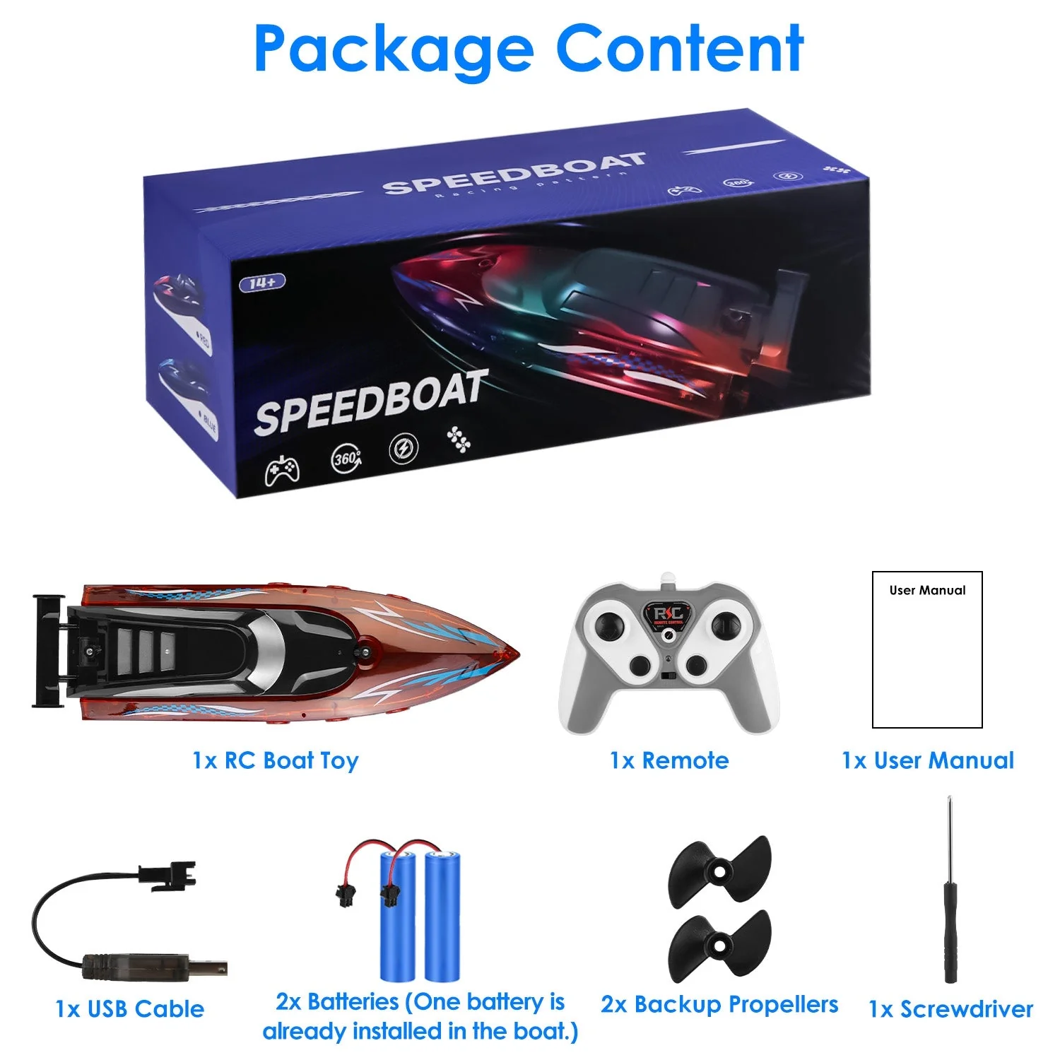 GBruno RC Boat With Colorful LED Light - Image 4