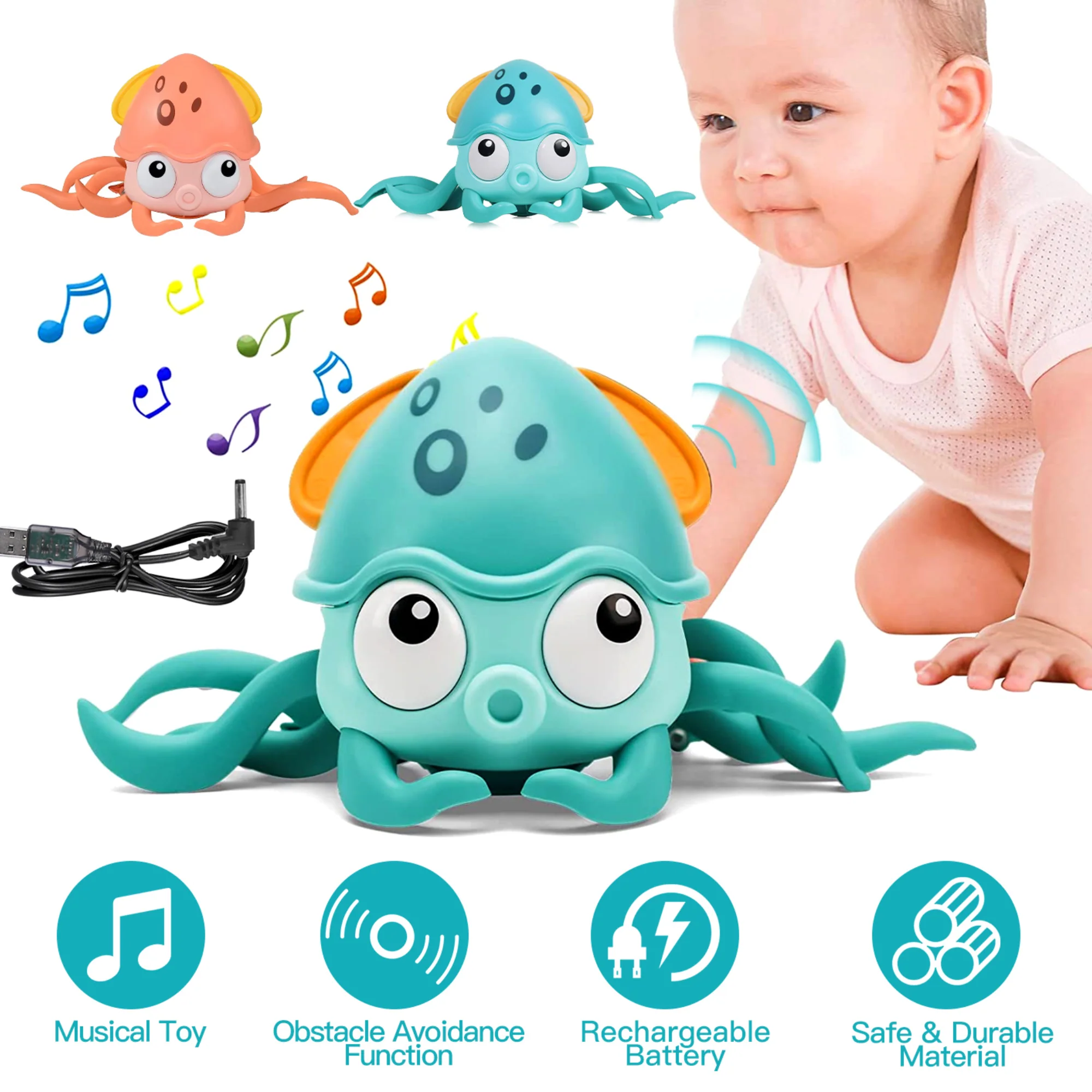 GBruno Rechargeable Baby Crawling Octopus - Image 6