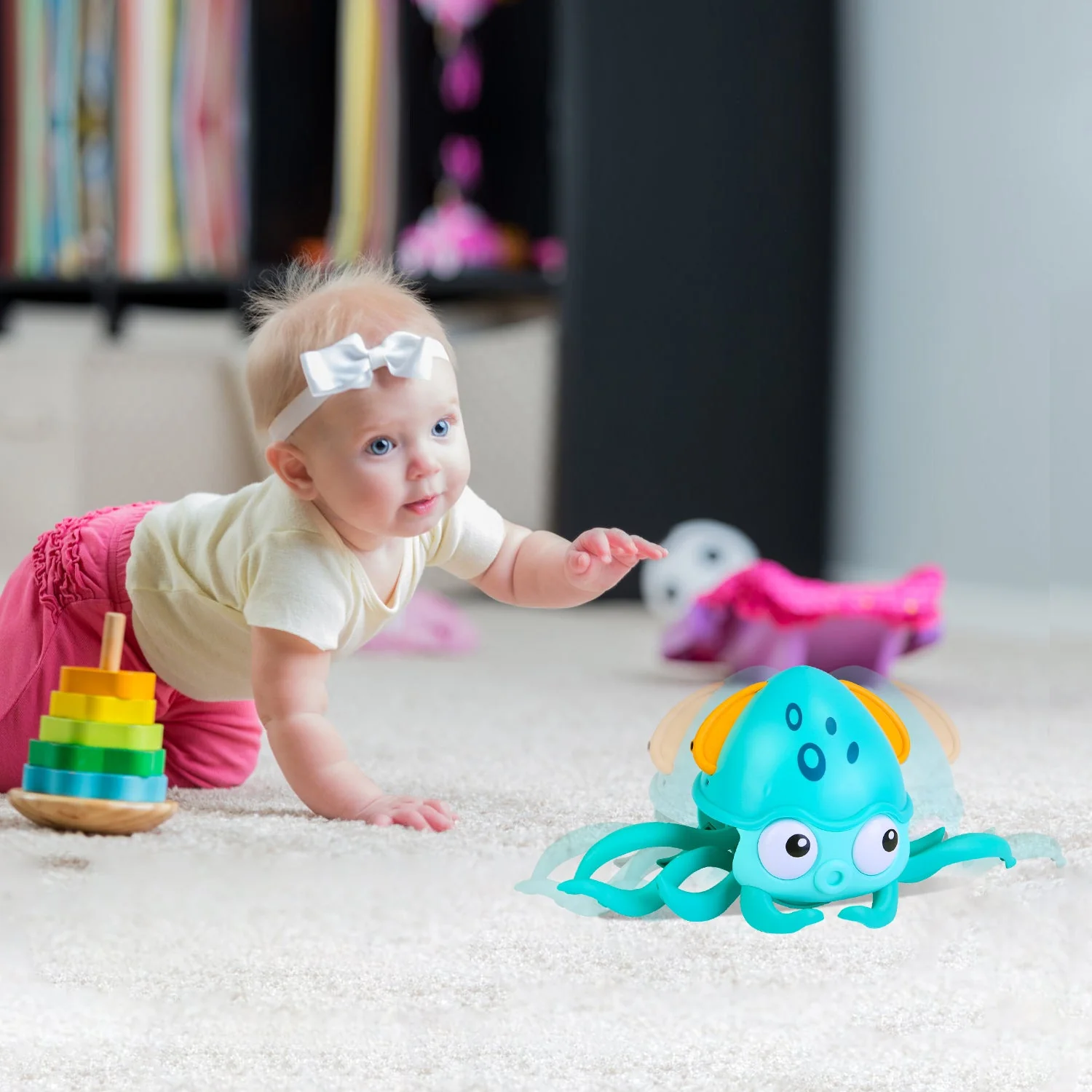 GBruno Rechargeable Baby Crawling Octopus Toy - Image 2