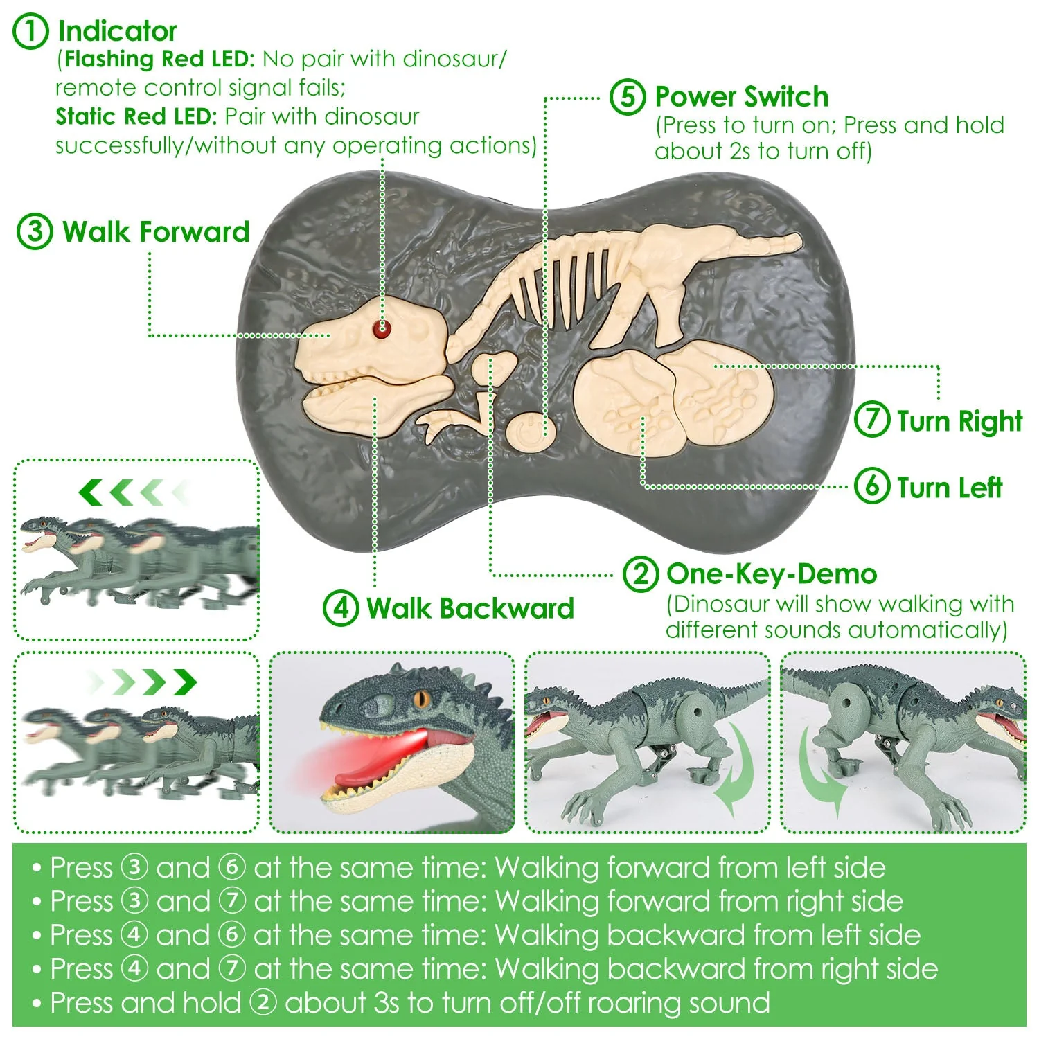GBruno Remote Control Dinosaur Toys - Image 5