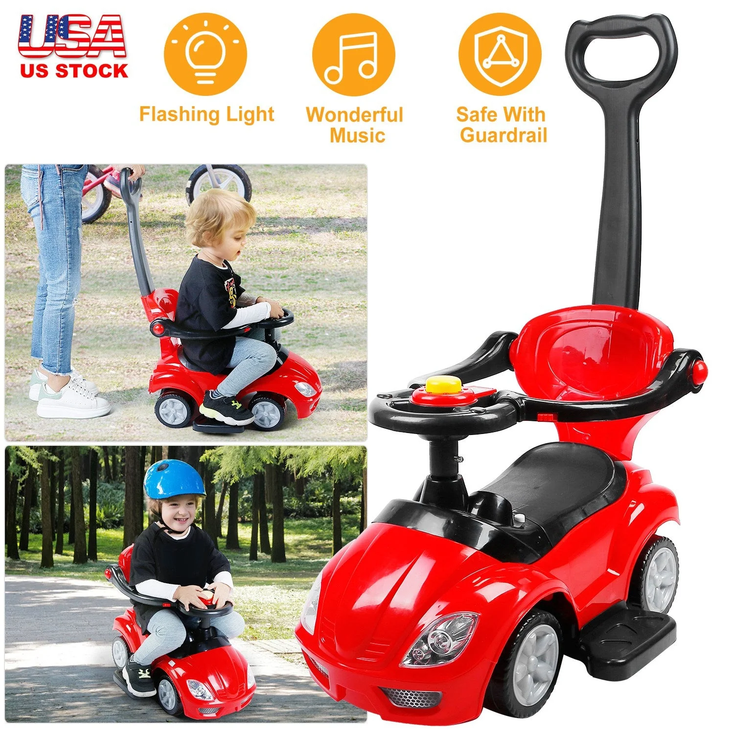 GBruno Ride on Push Car 4-Wheel Children - Image 2