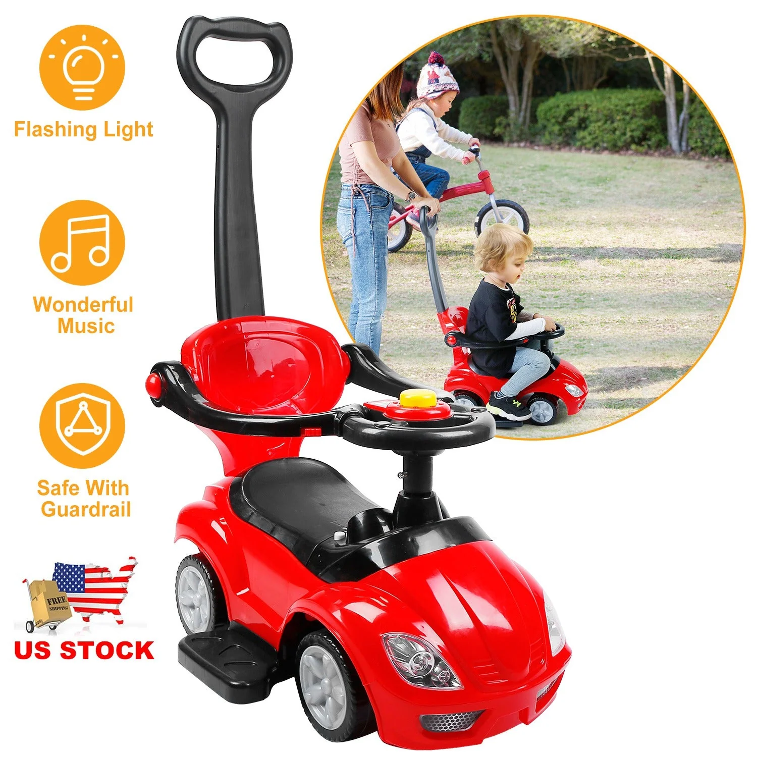 GBruno Ride on Push Car 4-Wheel Children - Image 3