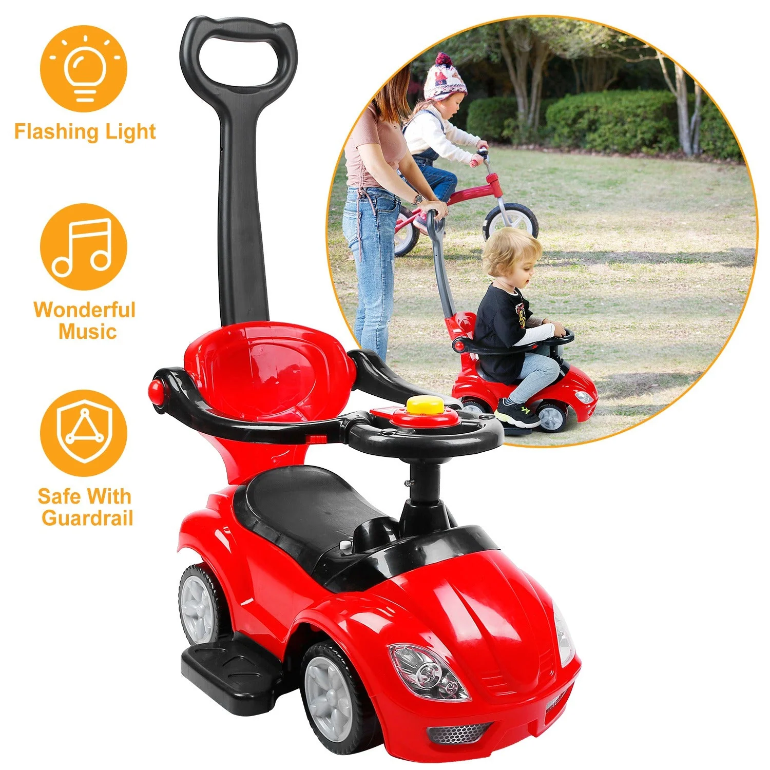 GBruno Ride on Push Car 4-Wheel Children - Image 5