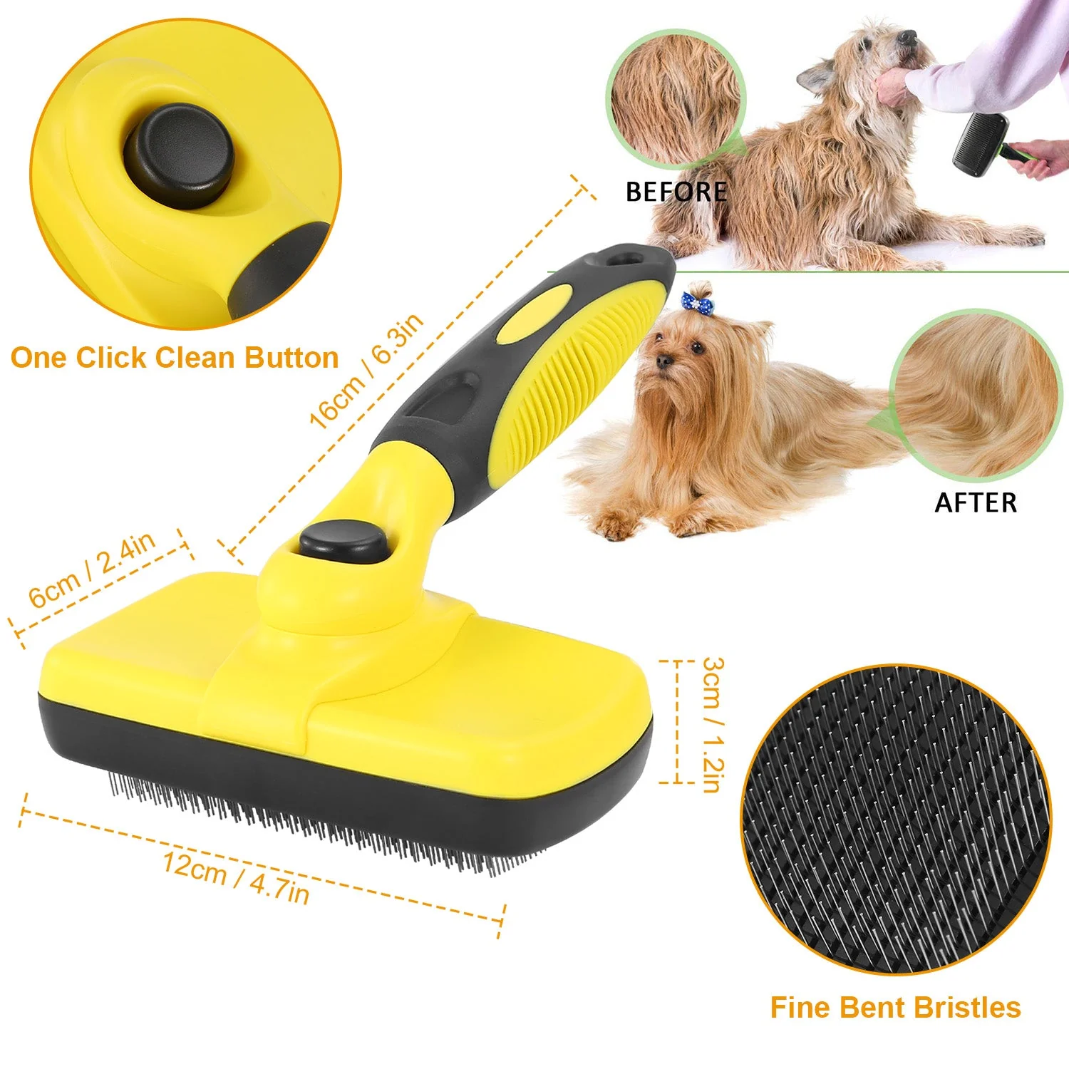 GBruno Self Cleaning Slicker Brush Pets - Image 2