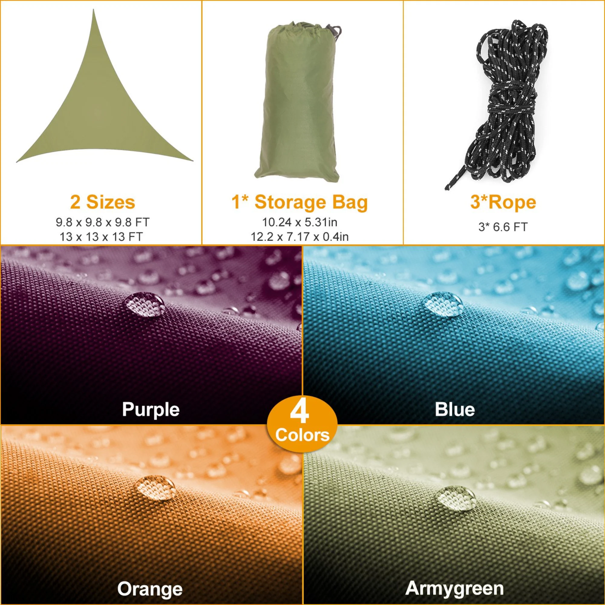 GBruno Shade Sail Patio Cover Canopy - Image 5
