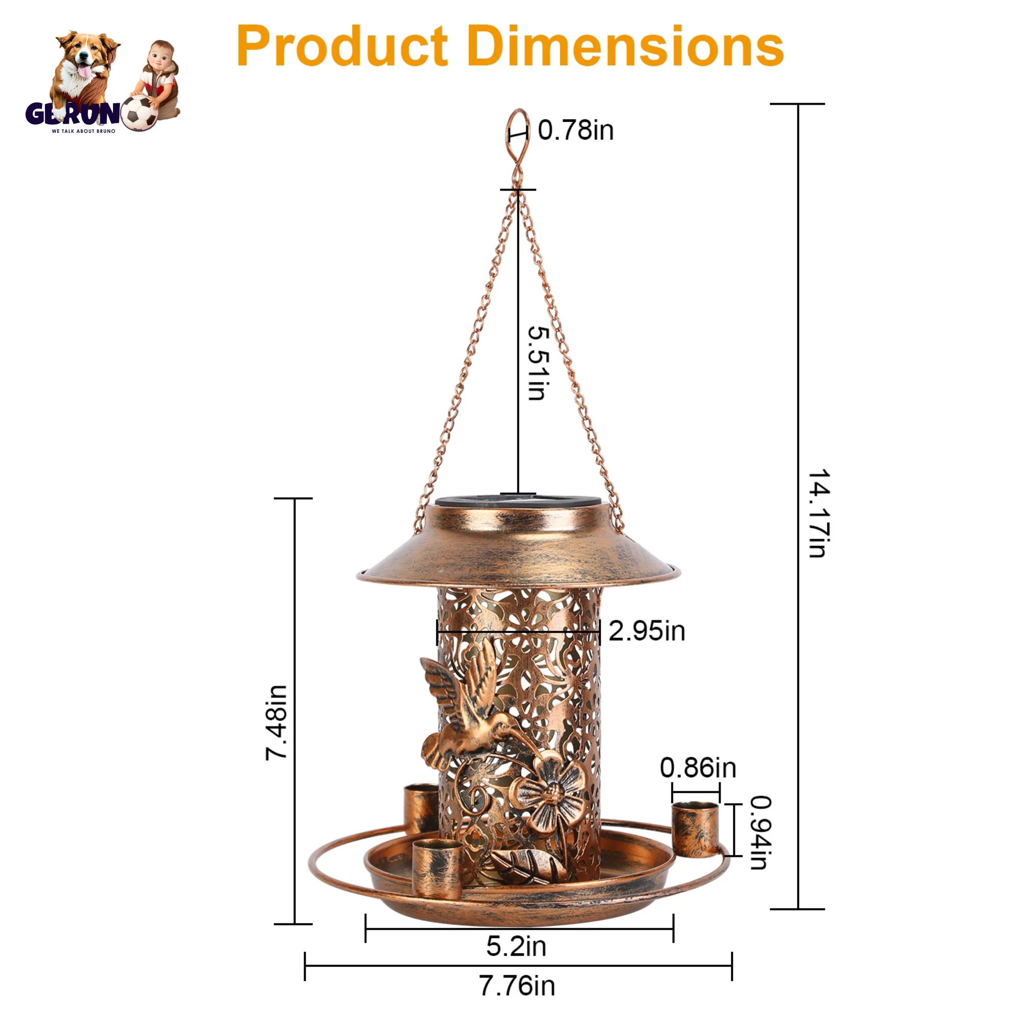 GBruno Solar Bird Feeder - Image 4