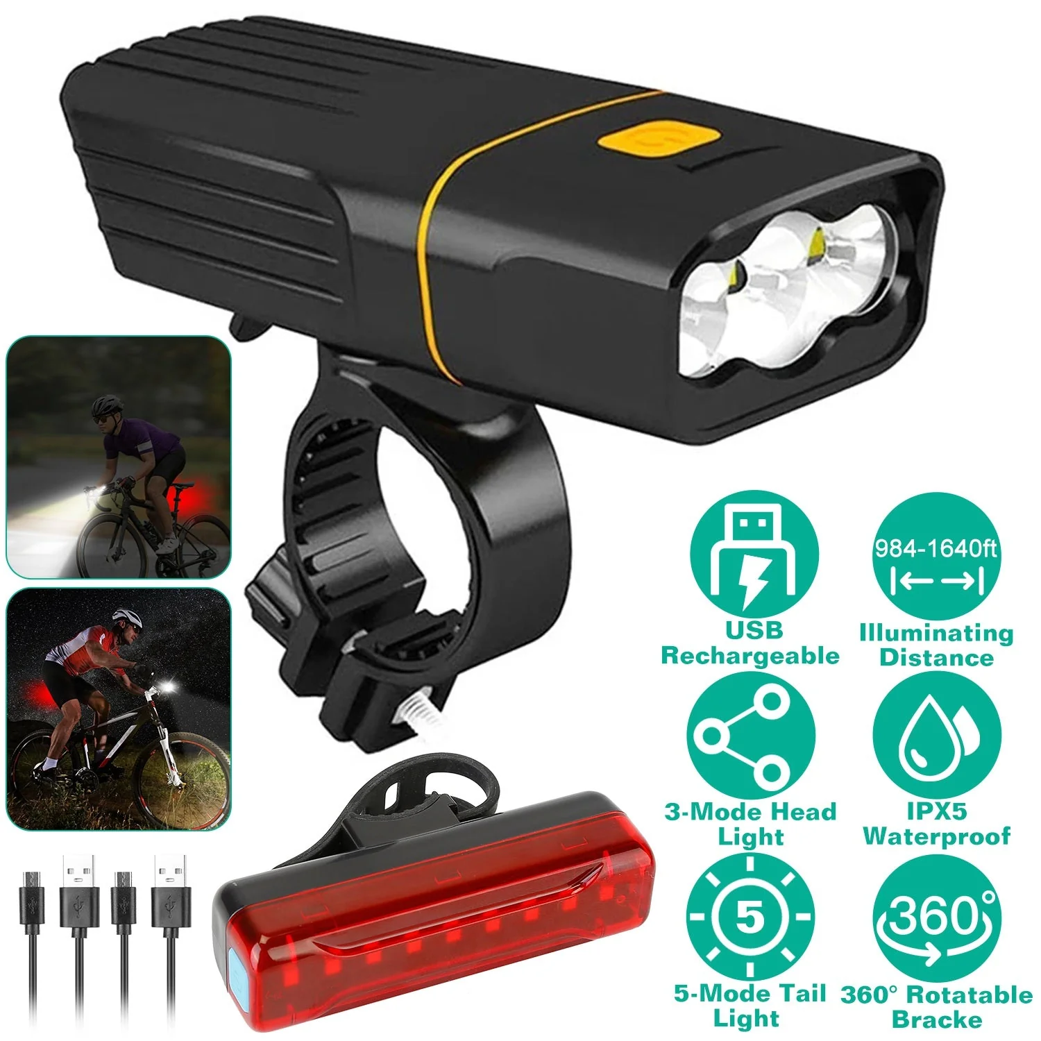 GBruno Super Bright Bike Light Set - Image 5