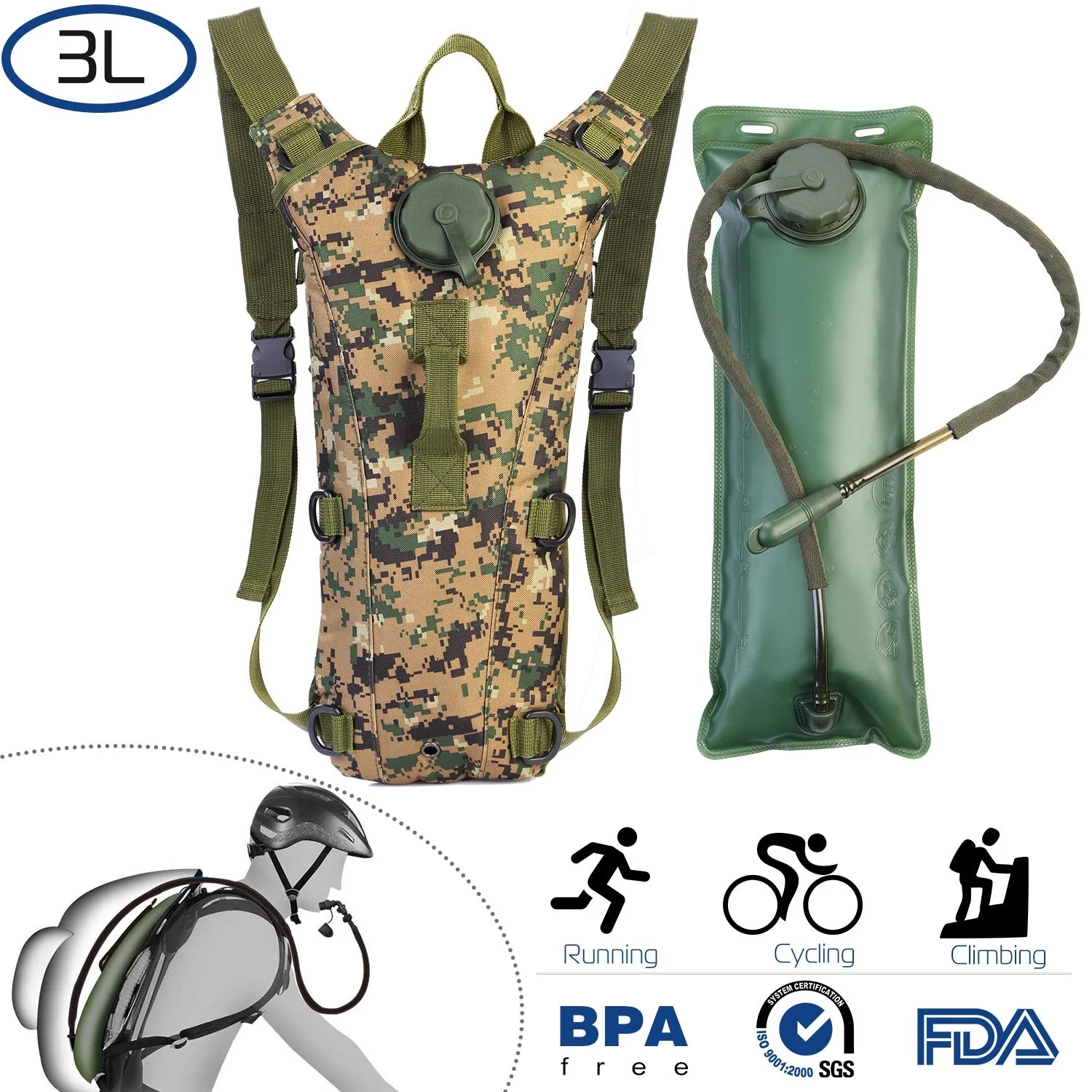 GBruno Tactical Hydration Pack 3L - Image 4