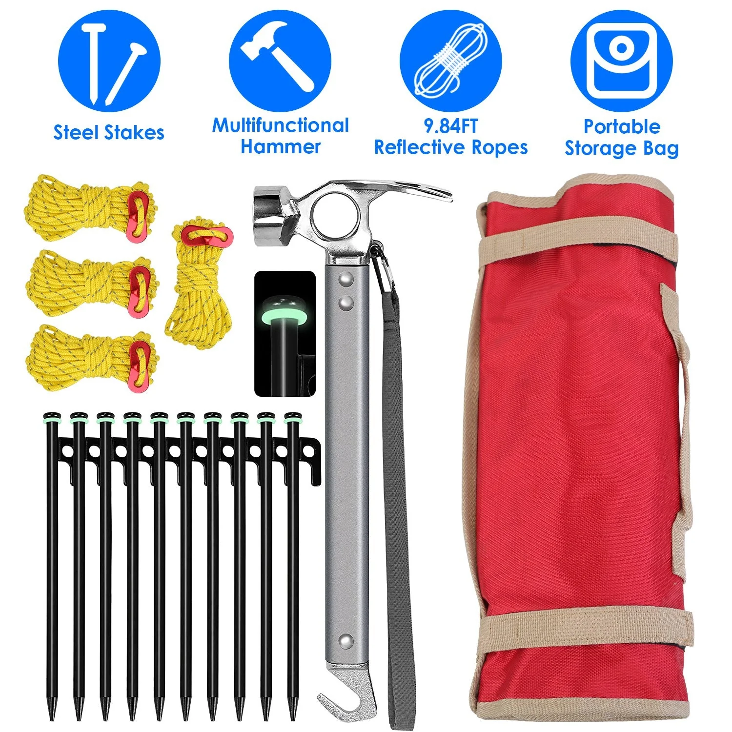 GBruno Tent Stakes Camping Hammer Tent - Image 2