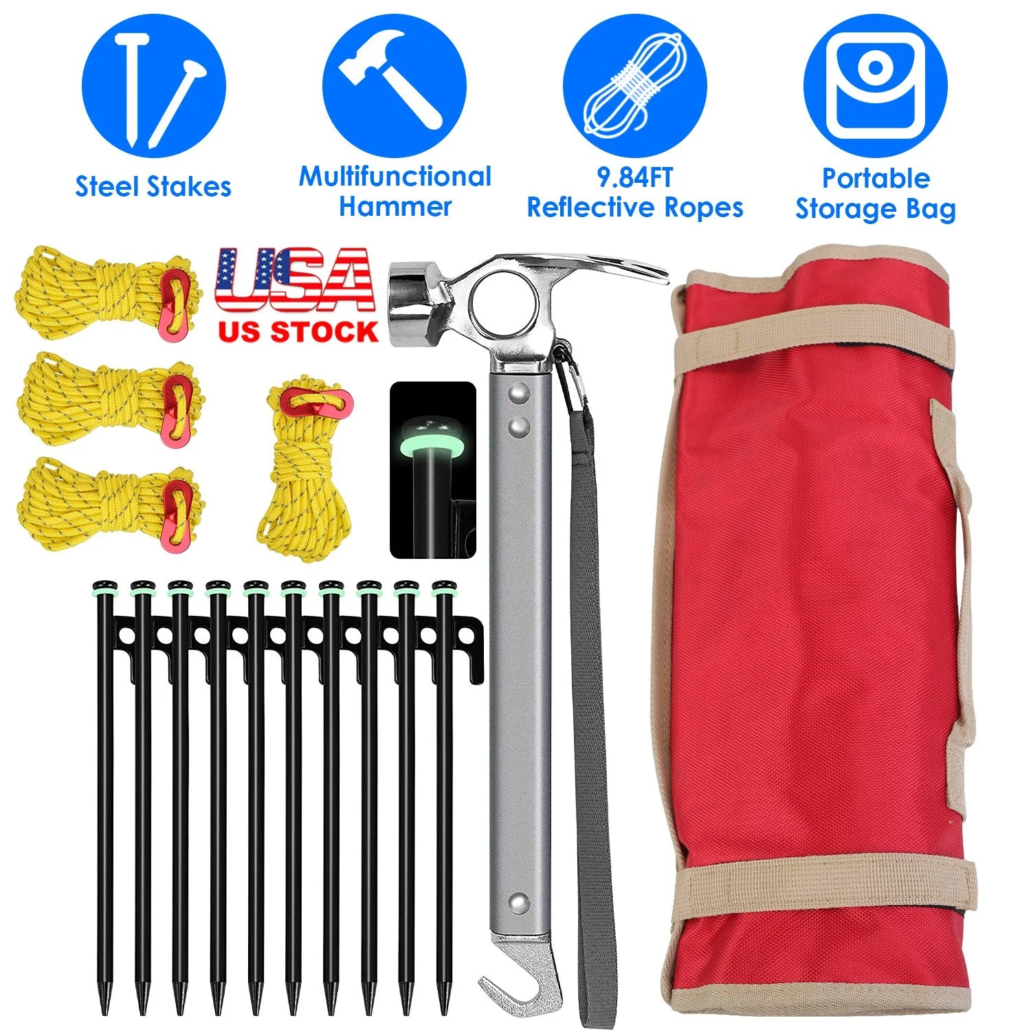 GBruno Tent Stakes Camping Hammer Tent - Image 4