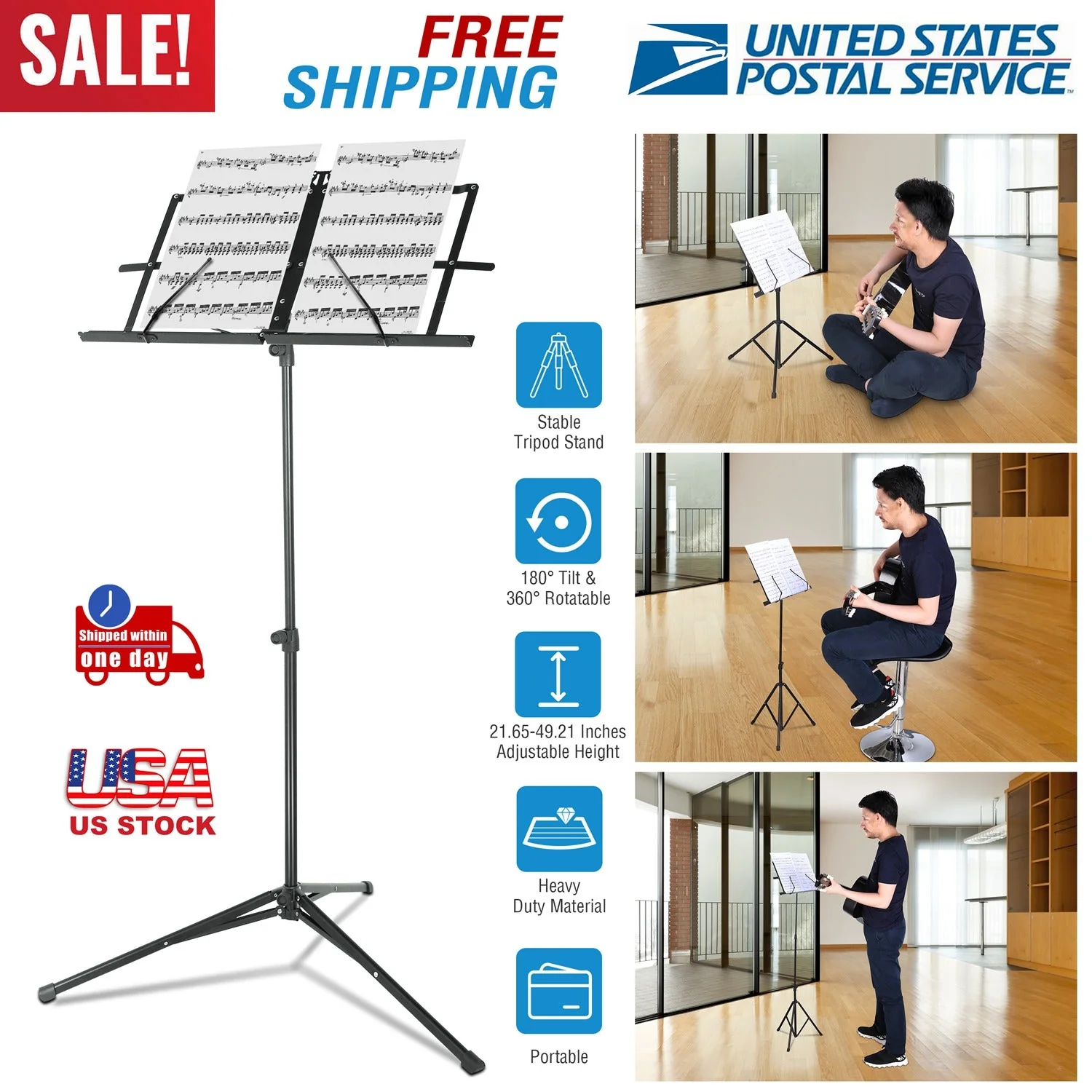GBruno Tripod Music Stand - Image 2
