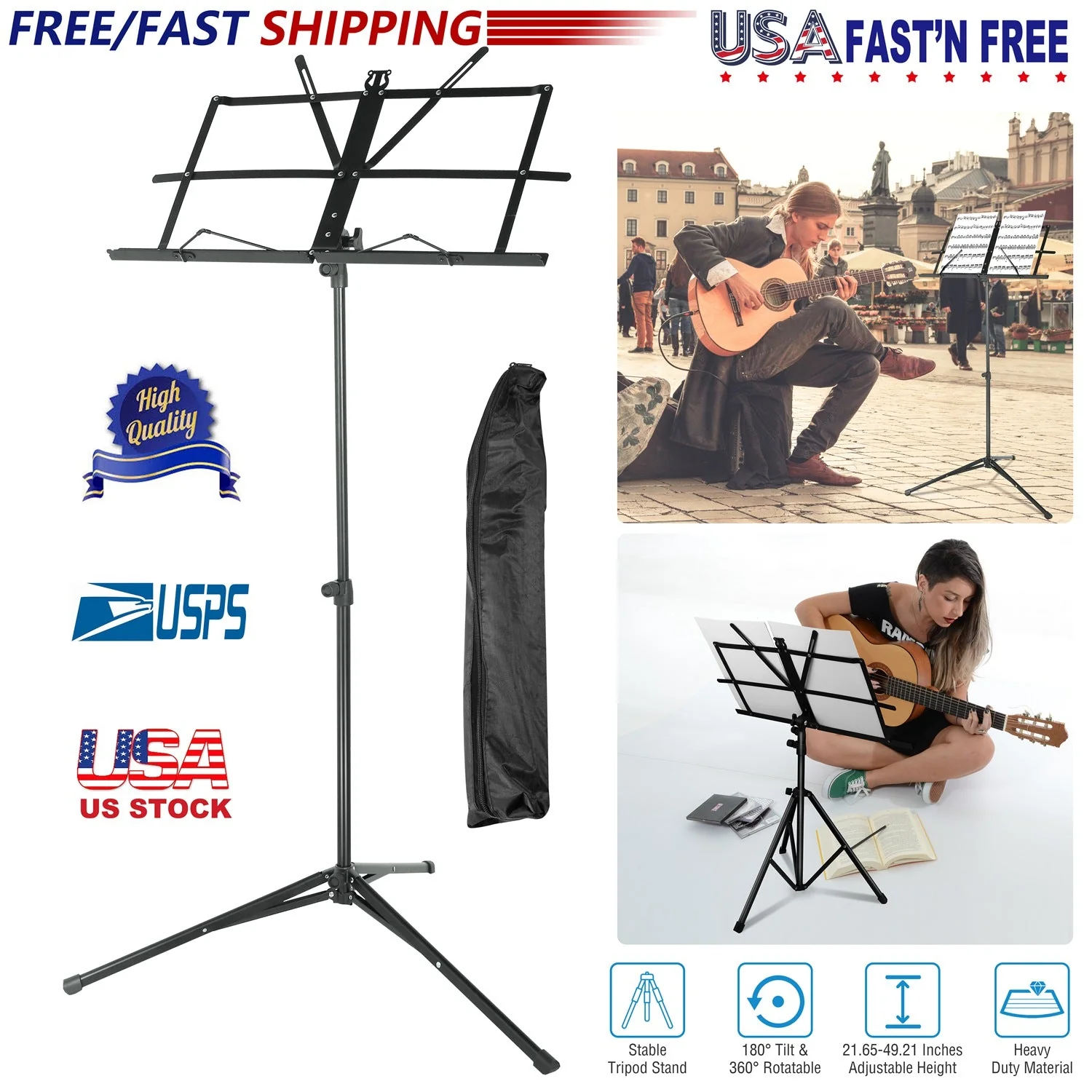 GBruno Tripod Music Stand - Image 3