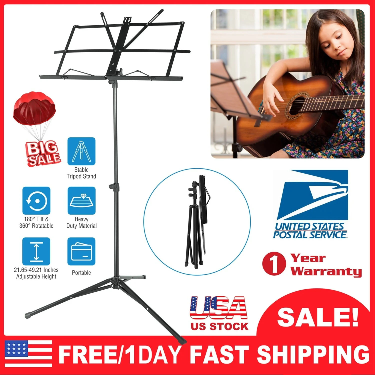 GBruno Tripod Music Stand - Image 4