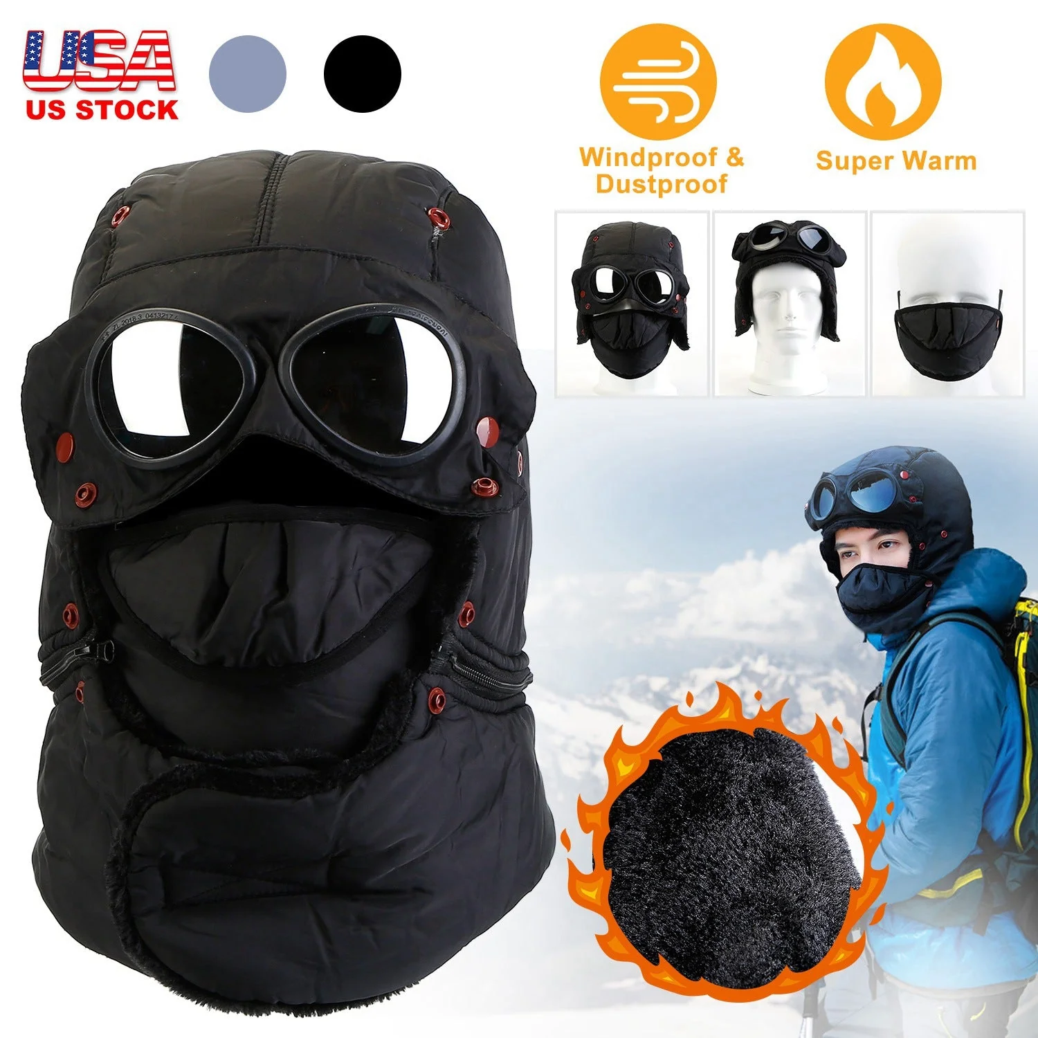 GBruno Unisex Thermal Winter Goggles Hat - Image 4