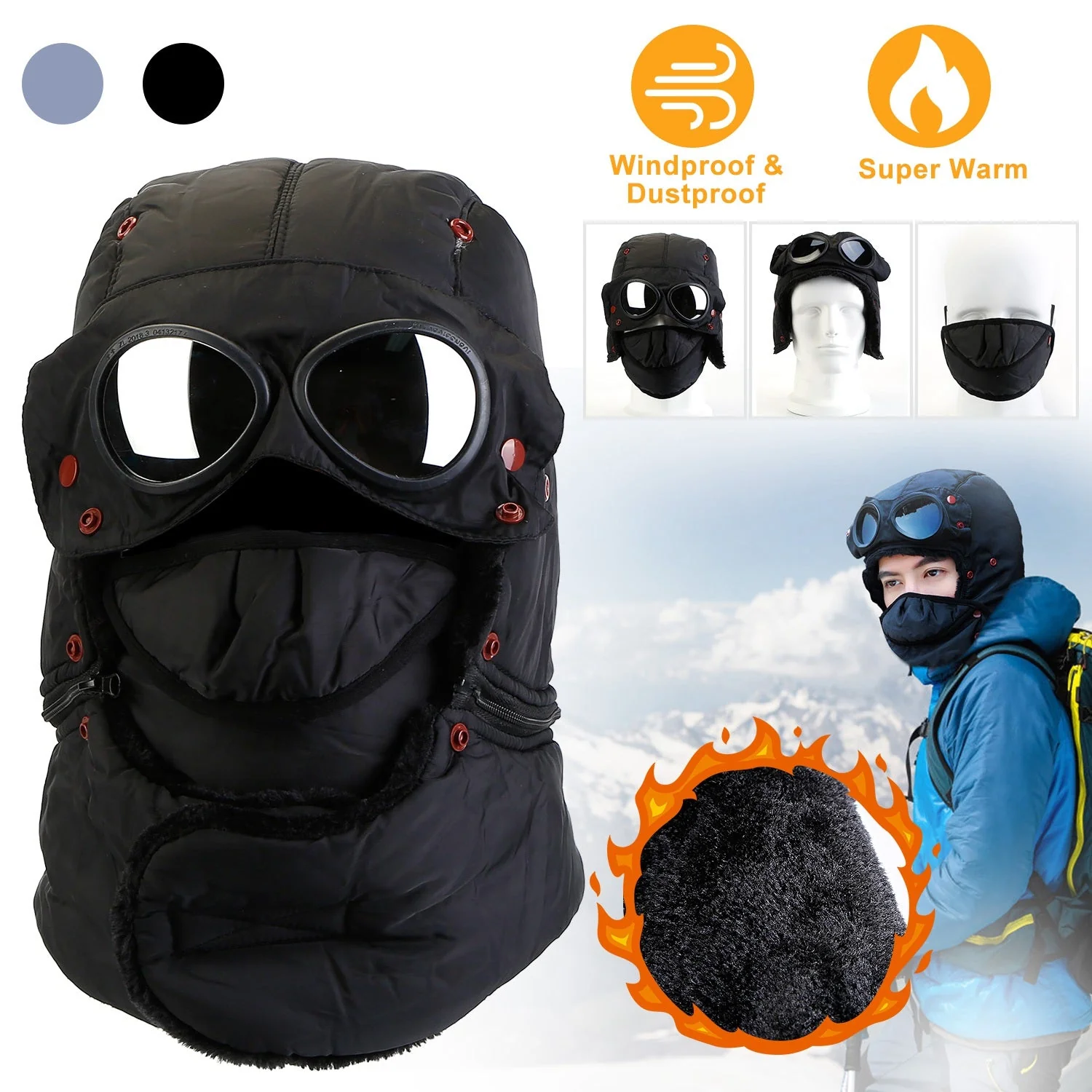 GBruno Unisex Thermal Winter Goggles Hat - Image 5