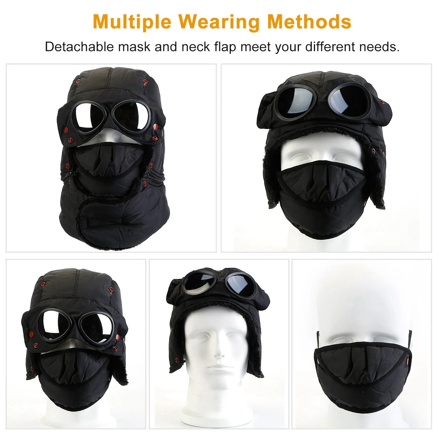 GBruno Unisex Thermal Winter Goggles Hat - Image 6