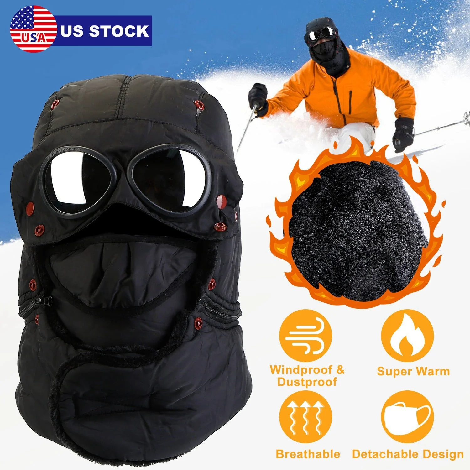 GBruno Unisex Thermal Winter Goggles Hat - Image 6