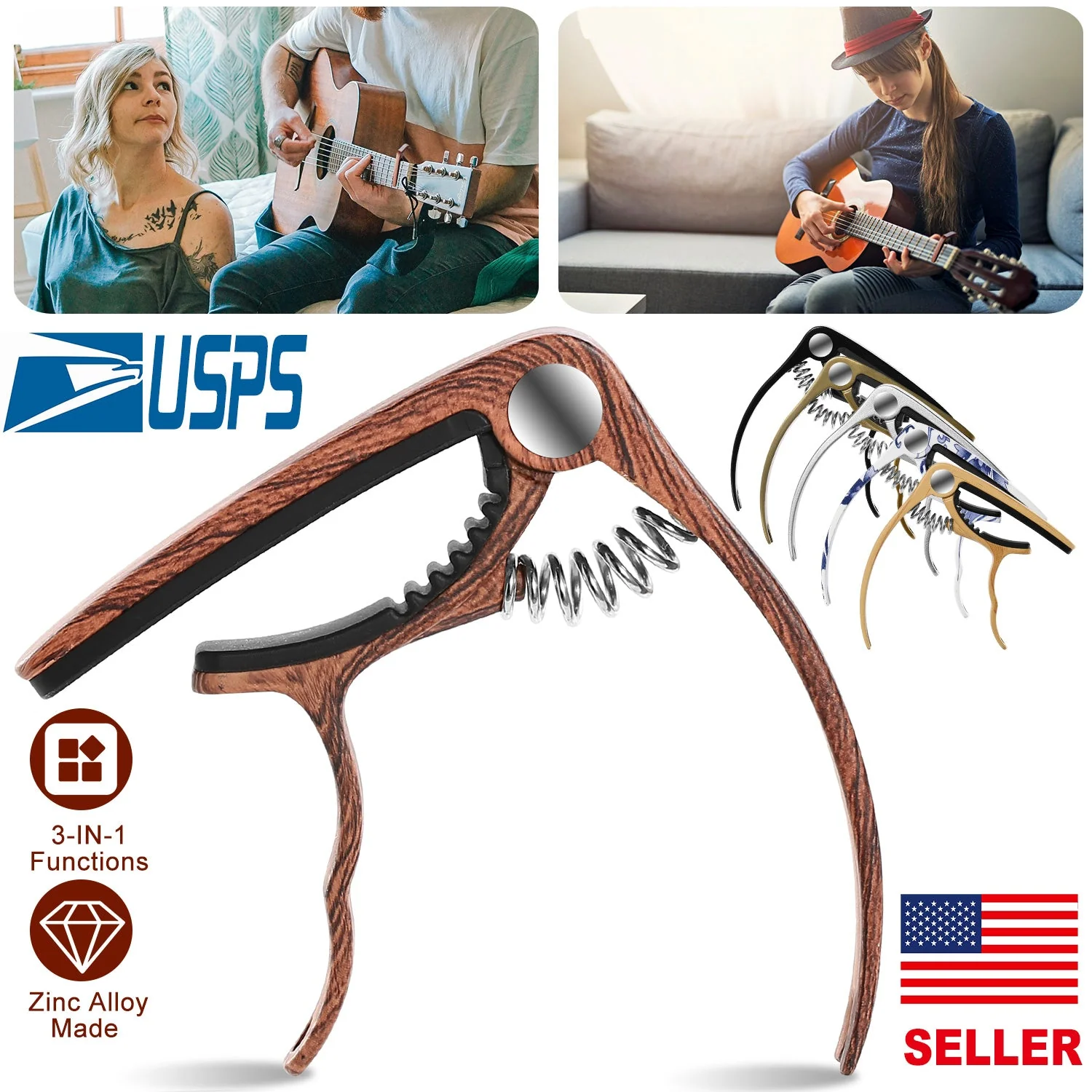 GBruno Universal Acoustic Guitar Capo - Image 6
