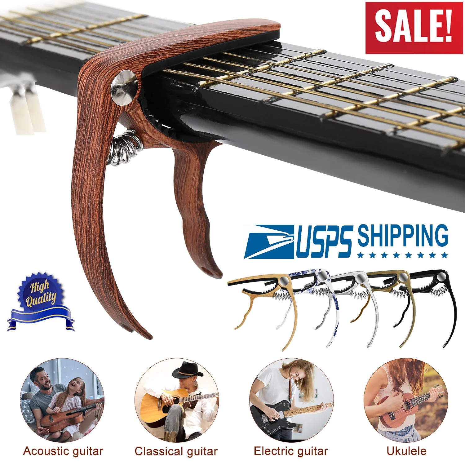 GBruno Universal Acoustic Guitar Capo - Image 4