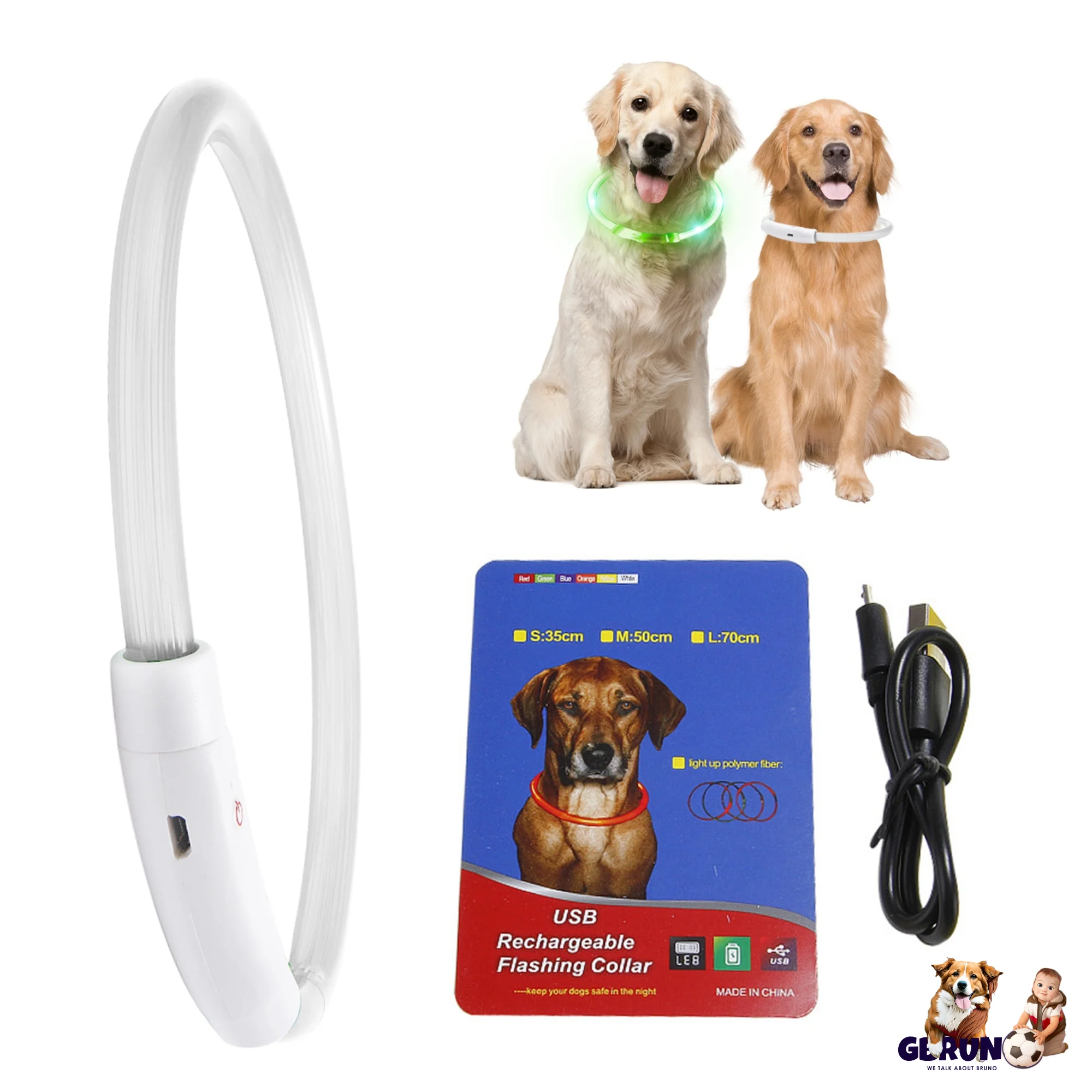 GBruno USB Rechargeable LED Dog Collar - Image 2