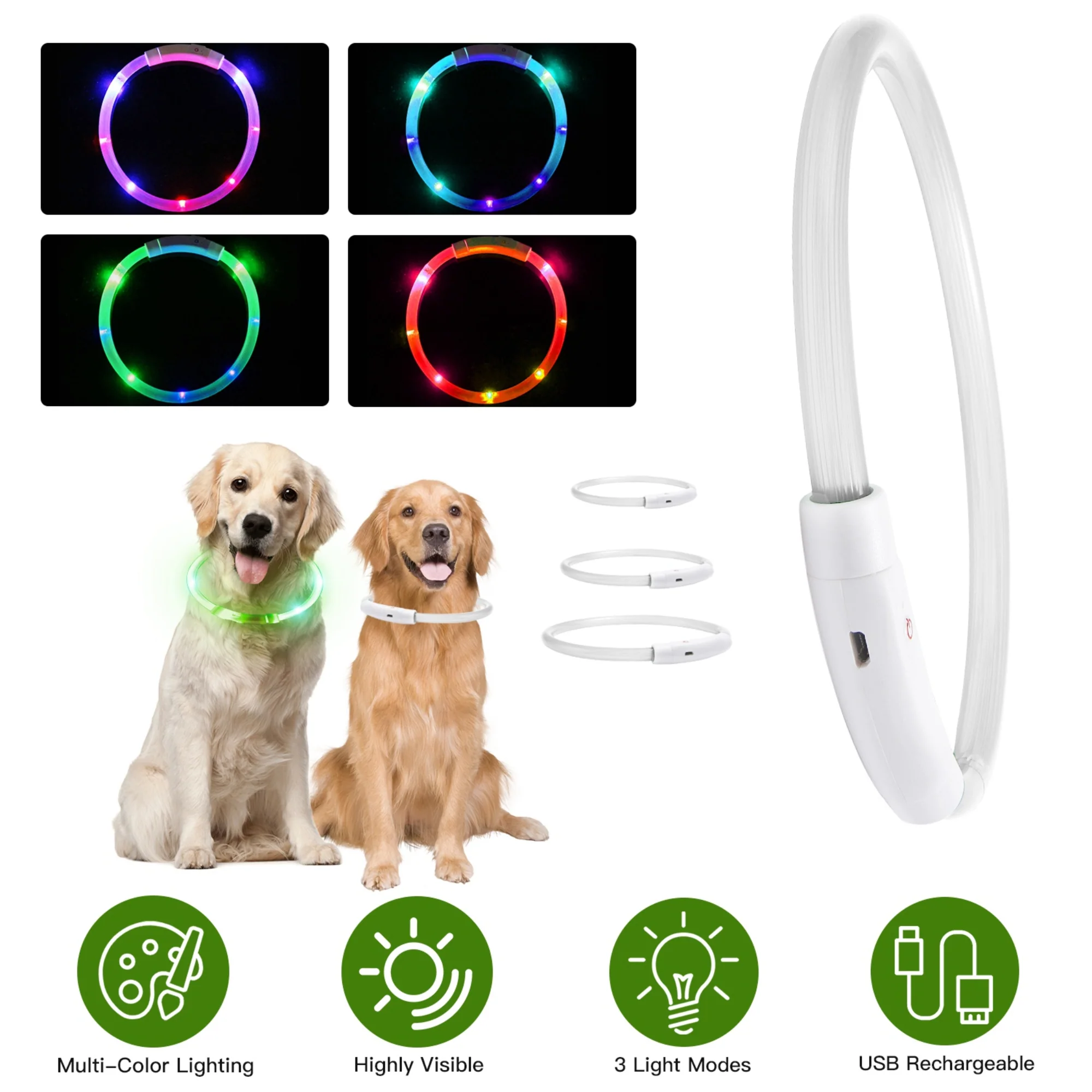 GBruno USB Rechargeable LED Dog Collar - Image 3