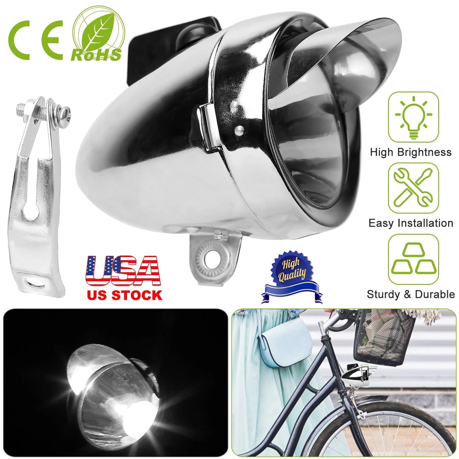 GBruno Vintage Bicycle Front Headlight - Image 3