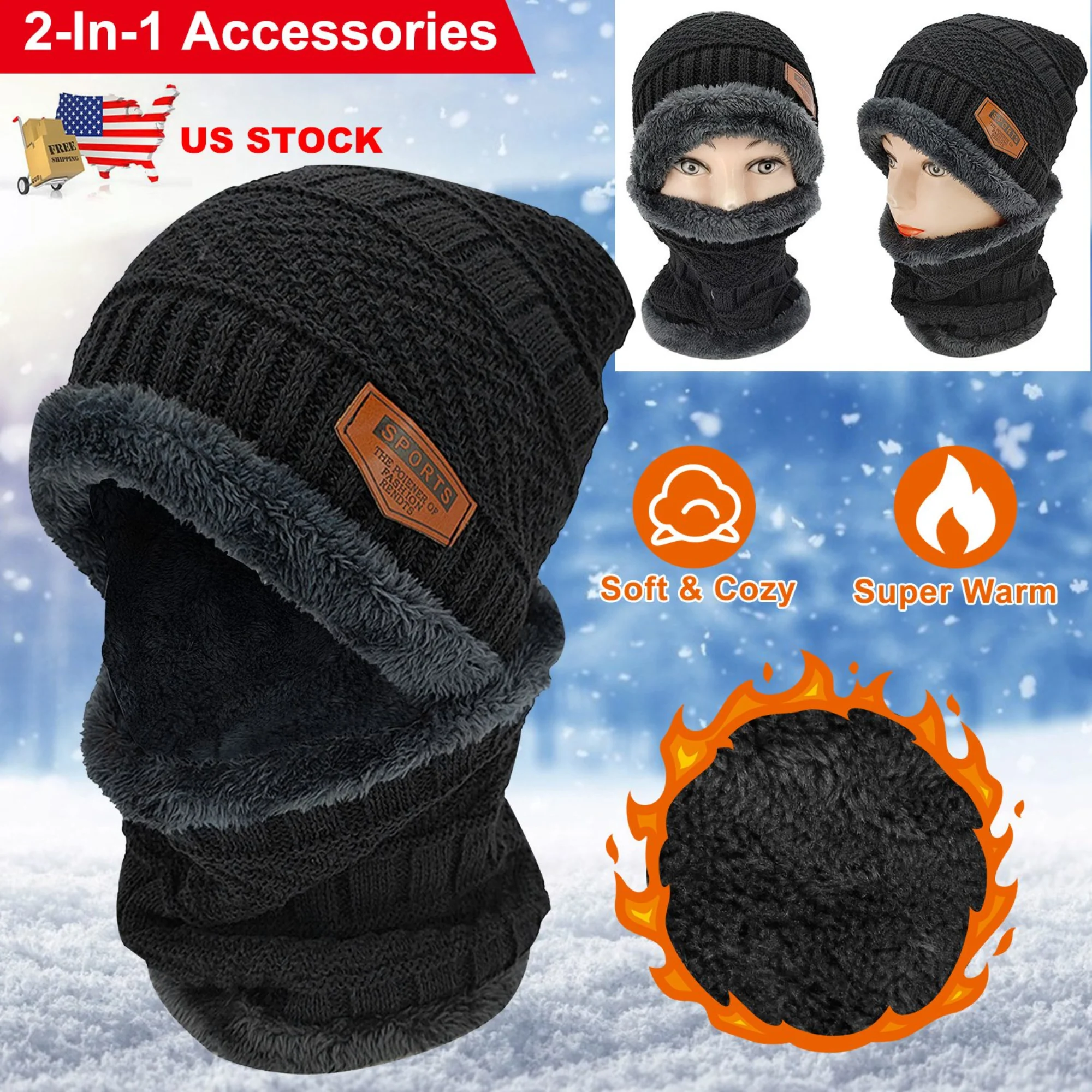 GBruno Winter Beanie Hat Scarf Set Unisex - Image 2
