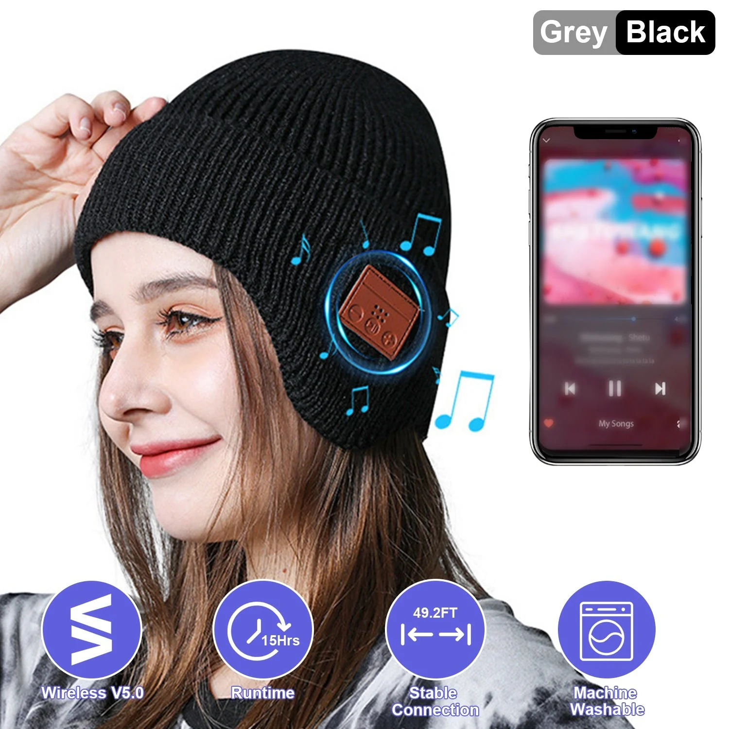 GBruno Wireless V5.0 Beanie Hat - Image 2